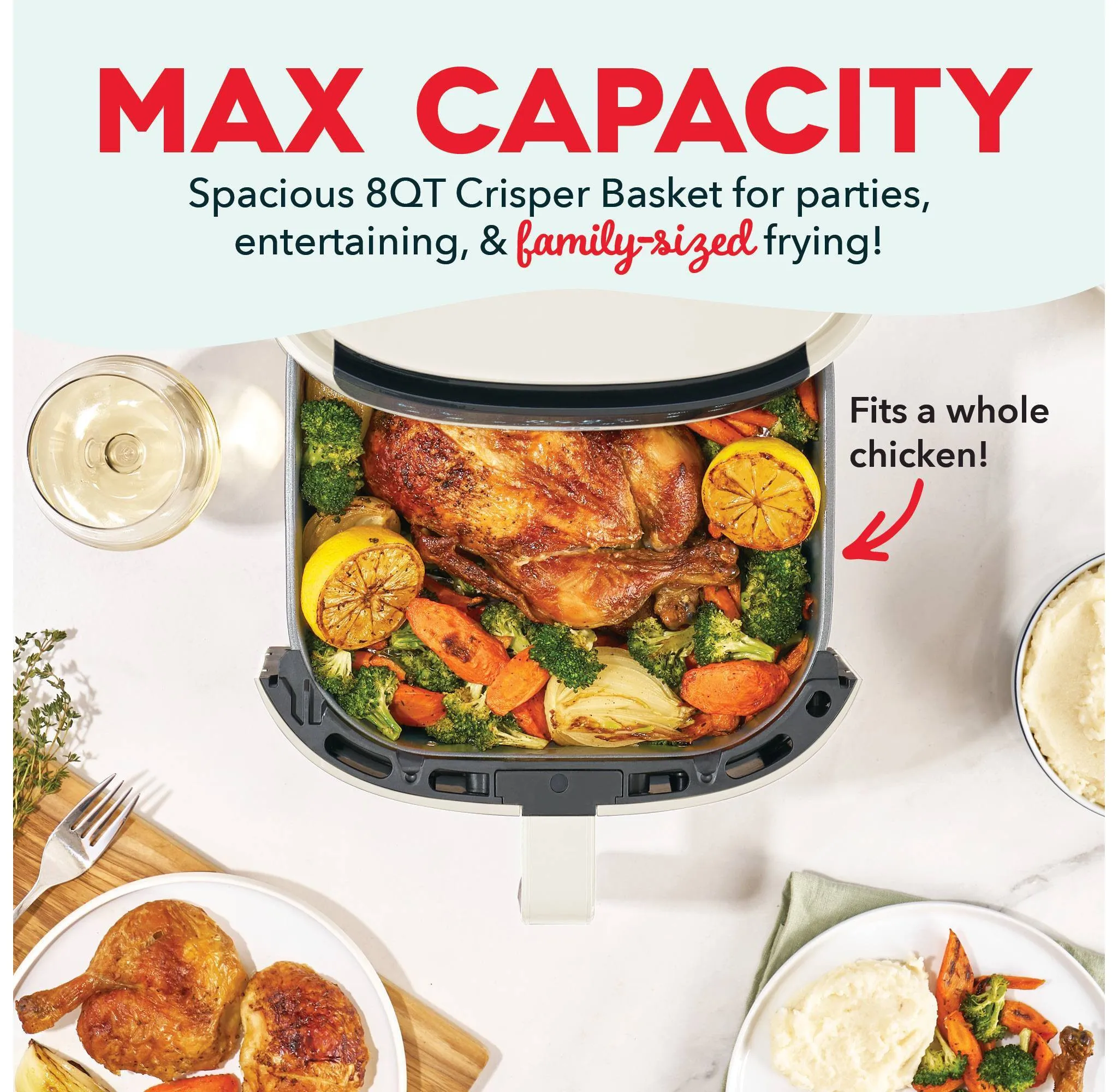 8QT Tasti-Crisp Max Pro Air Fryer - Cream - Image 3