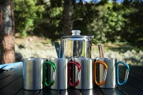 9-Cup Stainless Steel Coffee Percolator Set with Mugs - Image 4