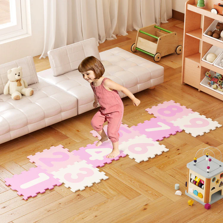 9 Pieces Interlocking Foam Puzzle Floor Mat With 3 Marker Discs-PI - Image 2