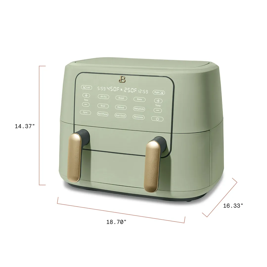 9 QT TriZone Air Fryer - Sage Green - Image 4