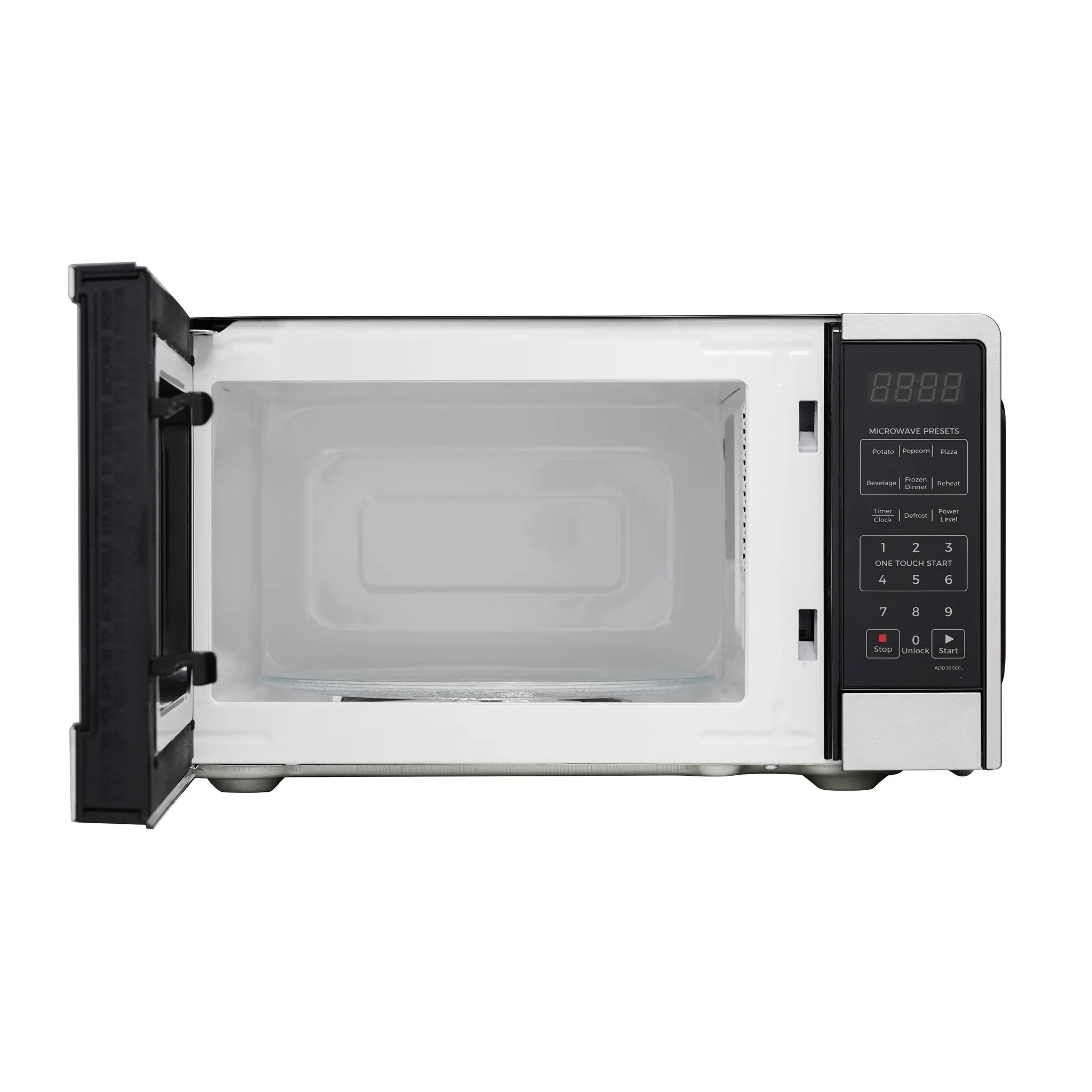 900W Countertop Microwave Oven Stainless Steel: 0.9 cu ft, Child Lock, 10 Power Levels, Small Microwave for Dorm - Image 2