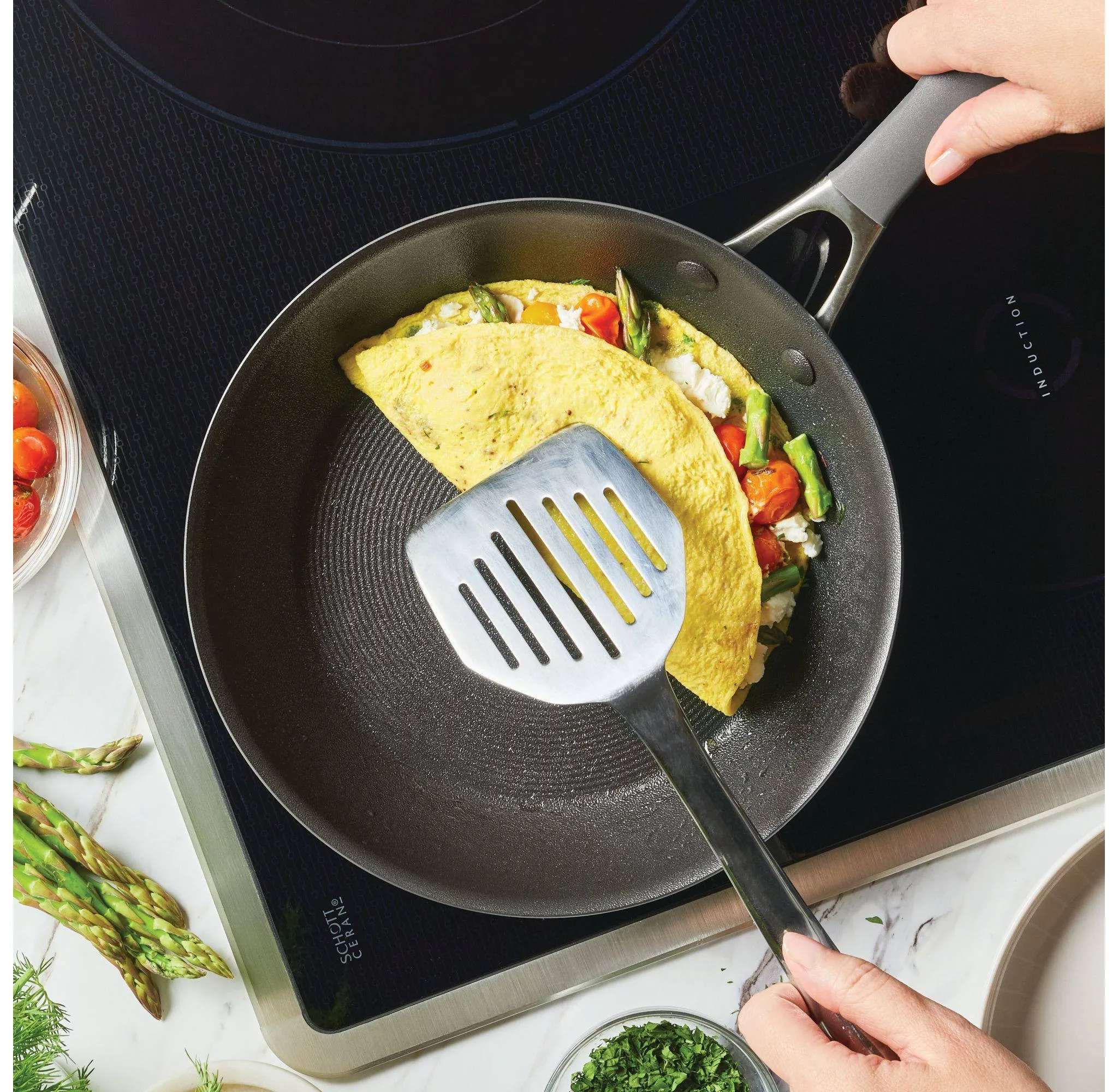 A1 Series with ScratchDefense Technology 8pc Nonstick Induction Cookware Pots and Pans Set - Graphite - Image 4