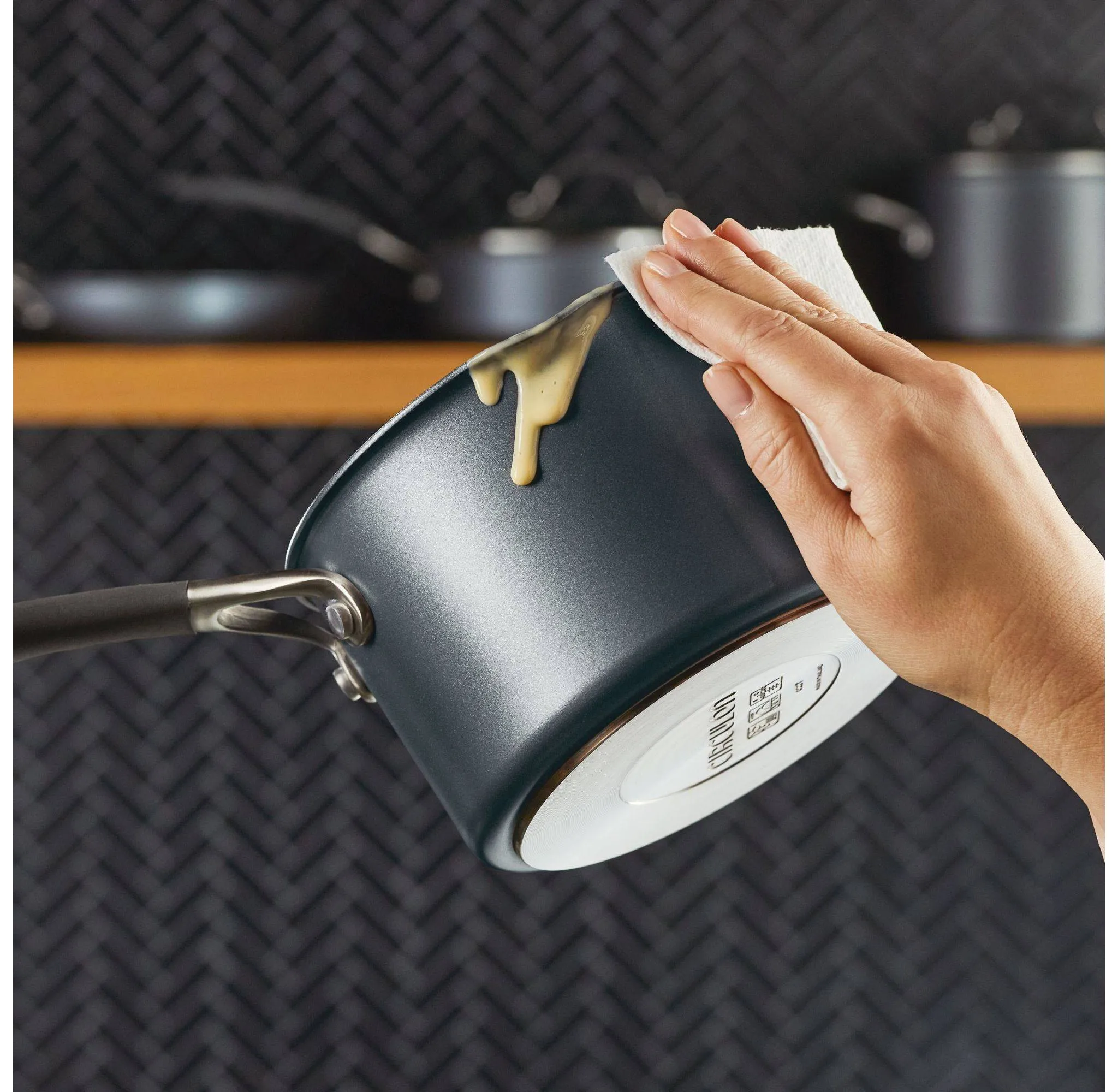 A1 Series with ScratchDefense Technology 8pc Nonstick Induction Cookware Pots and Pans Set - Graphite - Image 7