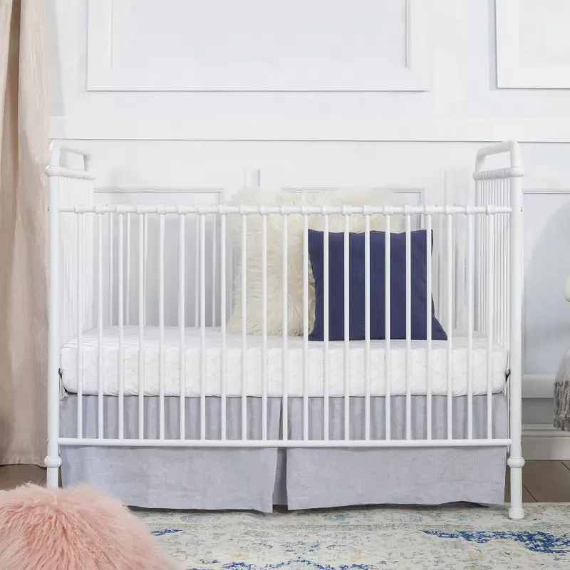 Abigail 3-in-1 Convertible Baby Crib - Washed White - Image 4
