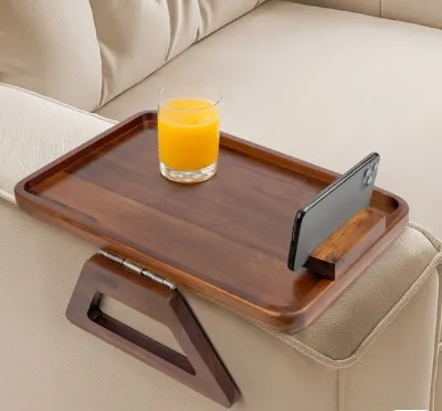 Acacia Wood Armrest Tray - Natural Wood