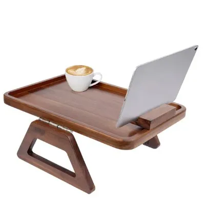 Acacia Wood Armrest Tray - Natural Wood - Image 3