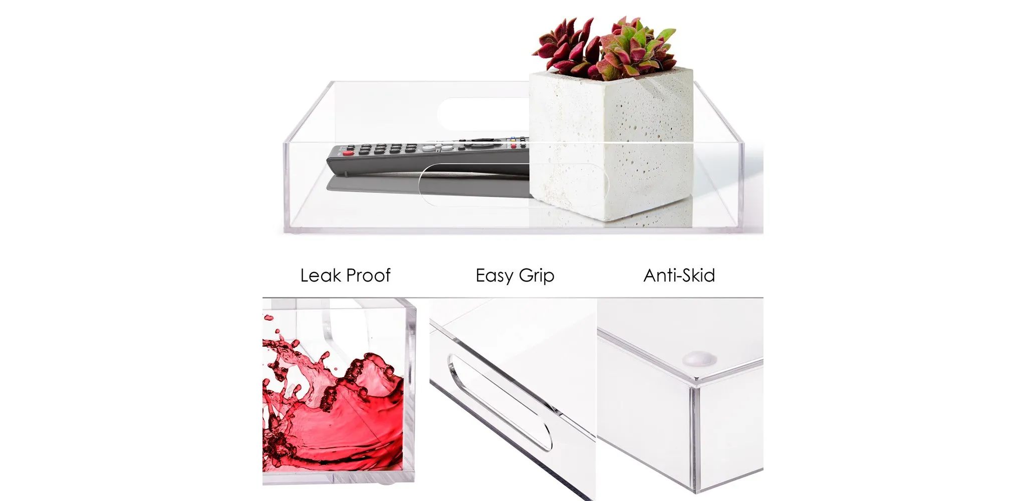 Acrylic Serving Tray - Rectangle - Image 2