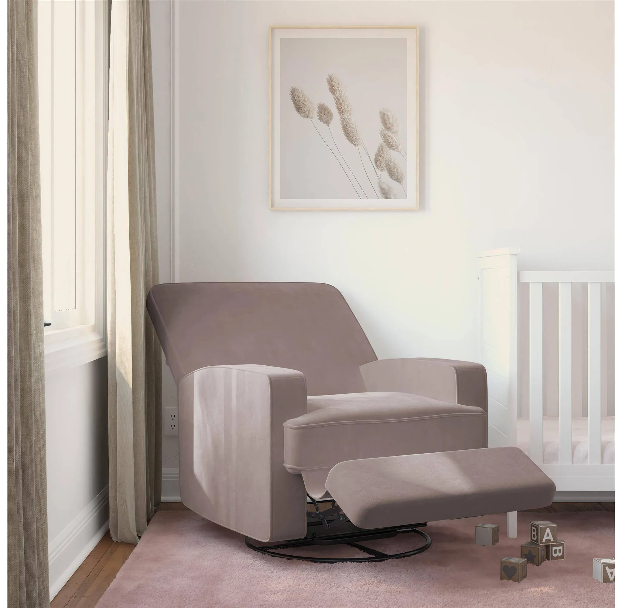Addison Swivel Gliding Recliner - Blush - Image 2