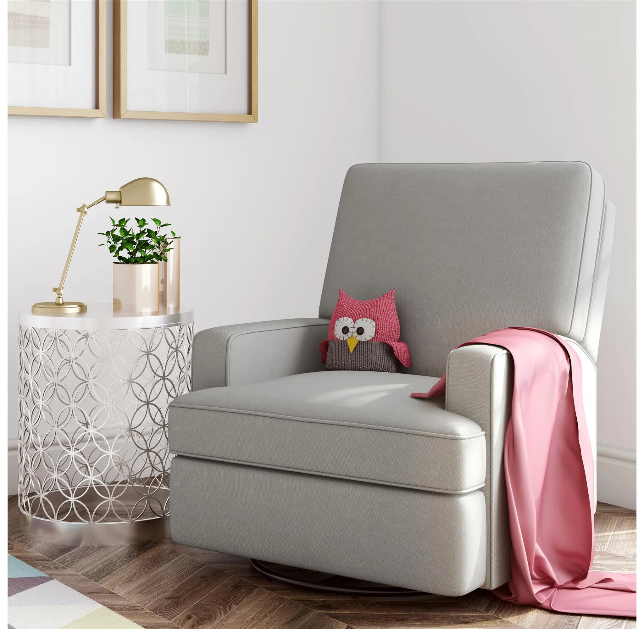 Addison Swivel Gliding Recliner - Light Gray - Image 5