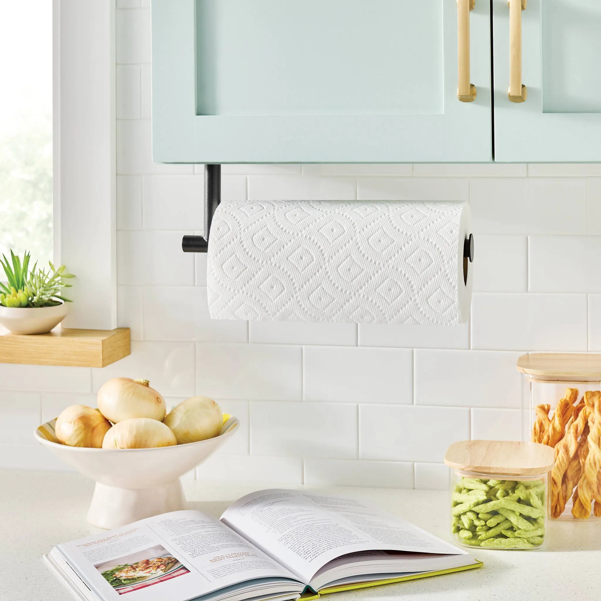 Adhesive Under-Cabinet Paper Towel Holder - Black - Image 2