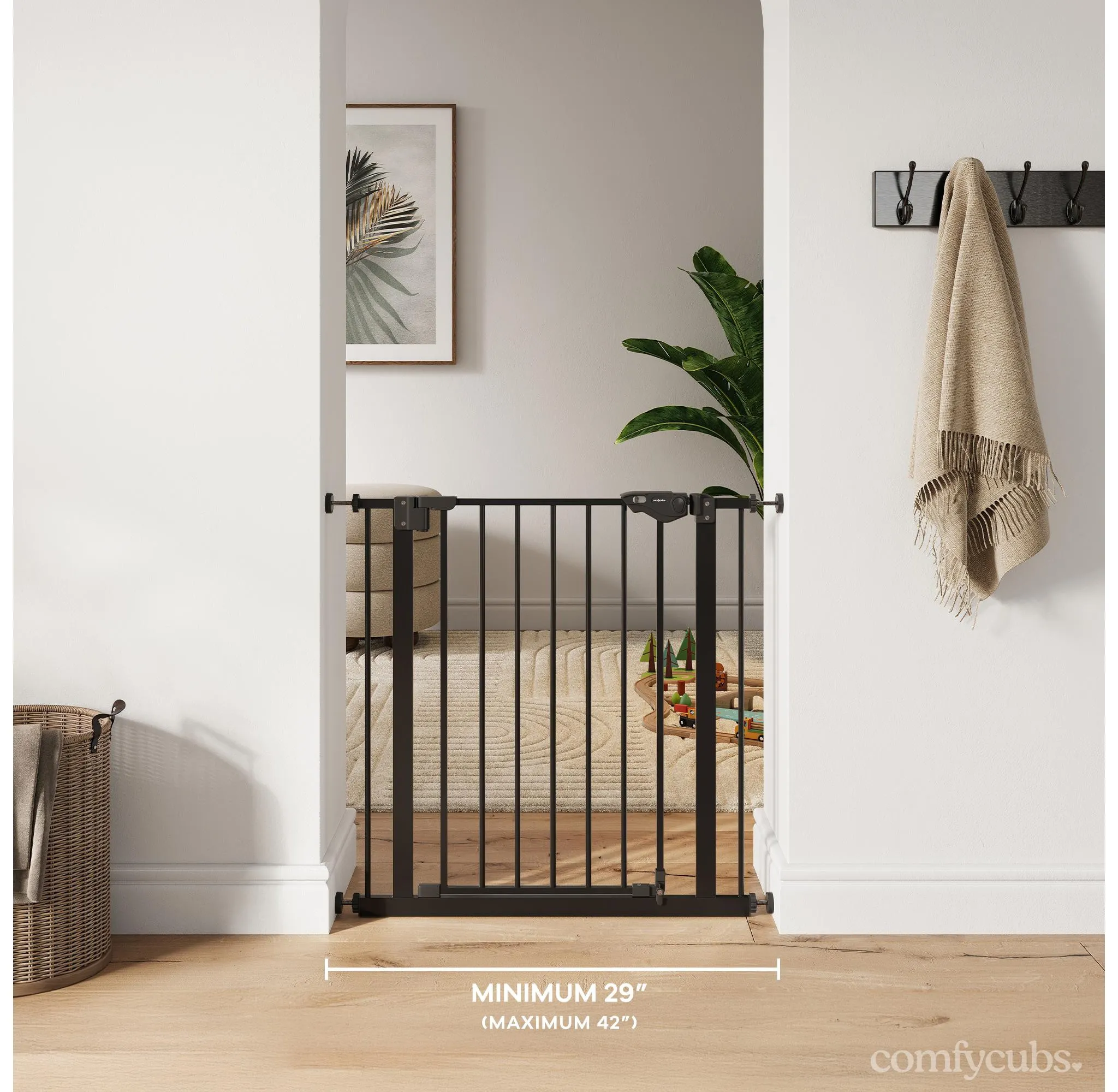 Adjustable Baby Safety Gate - Black
