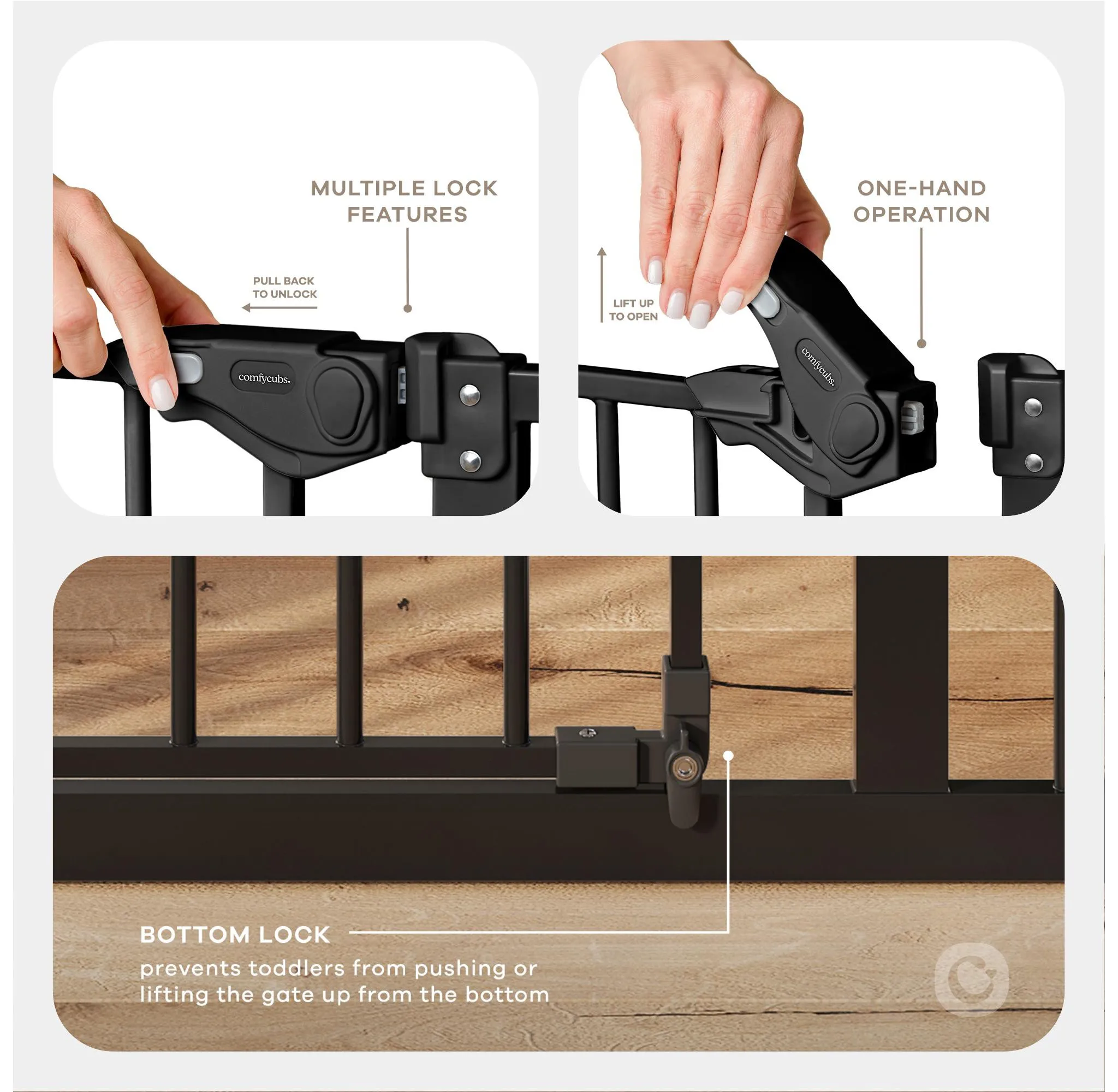 Adjustable Baby Safety Gate - Black - Image 4