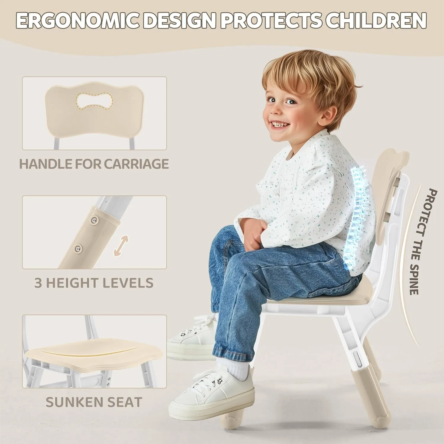 Adjustable Kids Table and Chairs Set