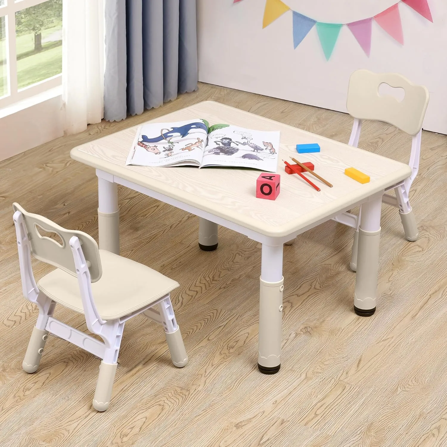 Adjustable Kids Table and Chairs Set - Image 2