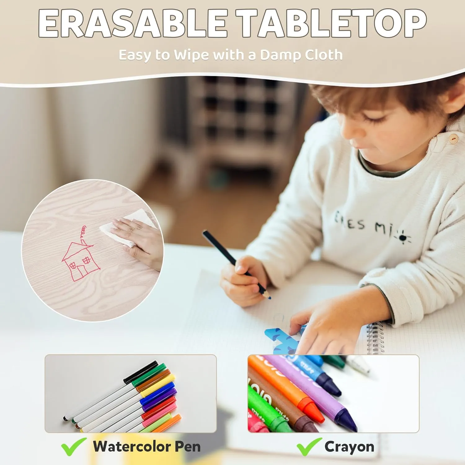 Adjustable Kids Table and Chairs Set - Image 5