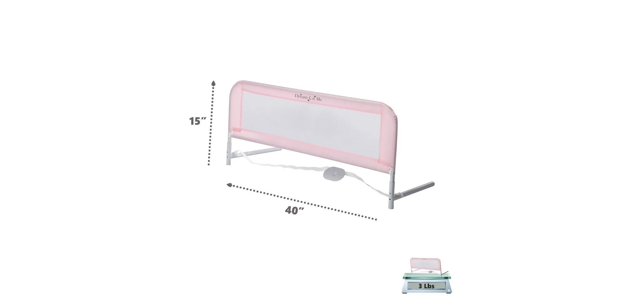 Adjustable Mesh Bedrail Double Pack - Pink - Image 2
