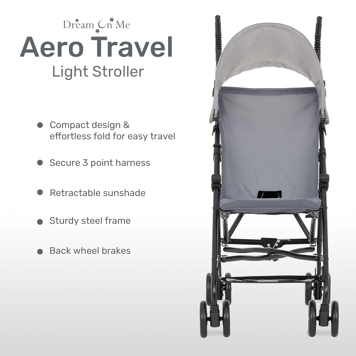 Aero Travel Lightweight Umbrella Stroller - Gray - Image 5