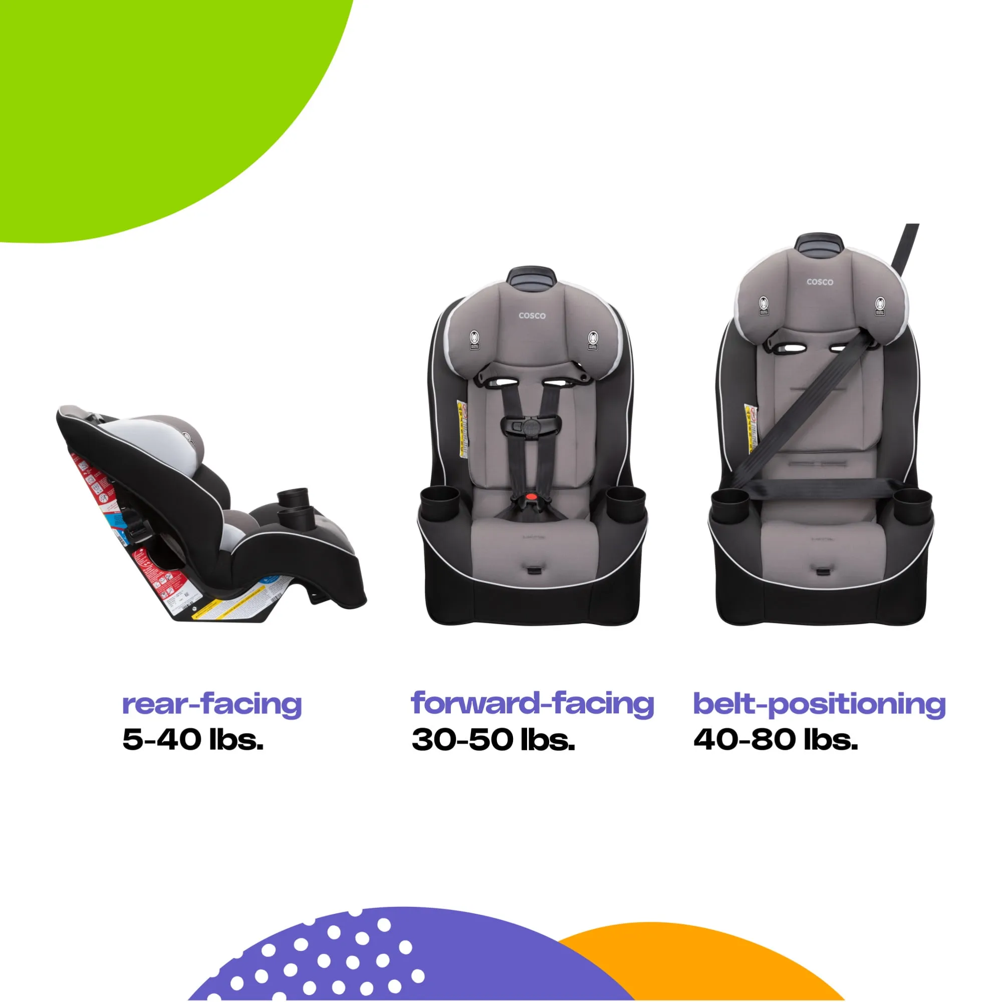 Easy Elite All-in-One Convertible Car Seat - Sleet - Image 2