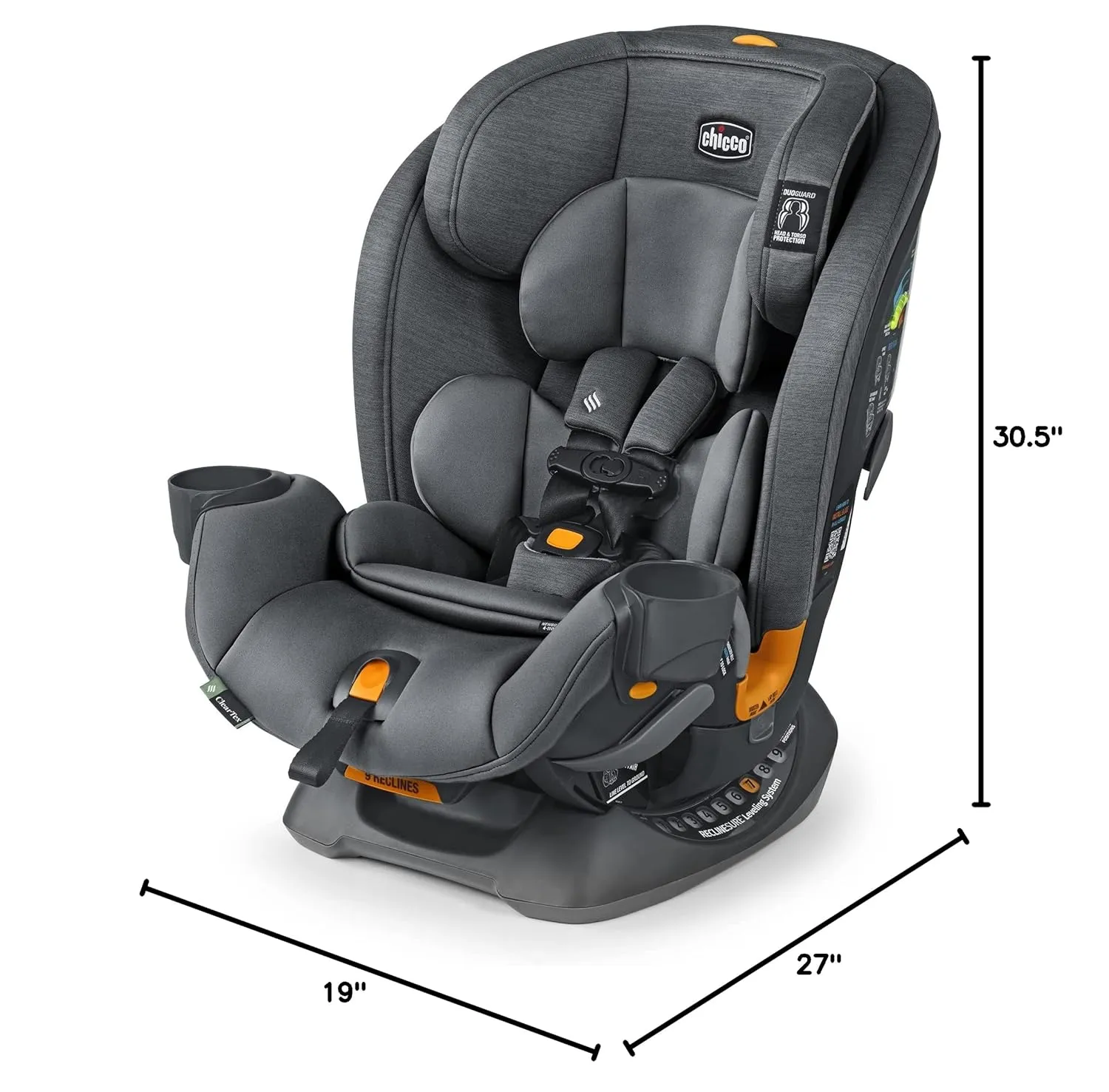 OneFit ClearTex All-in-One Convertible Car Seat - Slate - Image 15