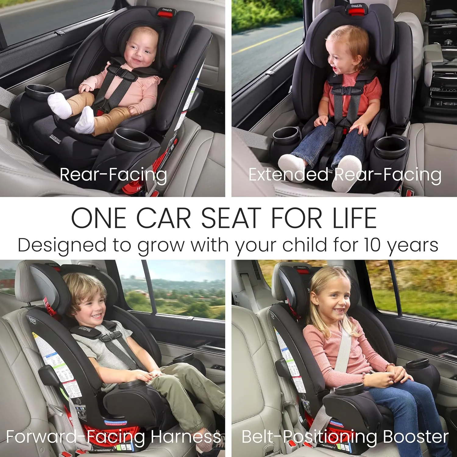One4Life All in One Convertible Car Seat - Teak - Image 3
