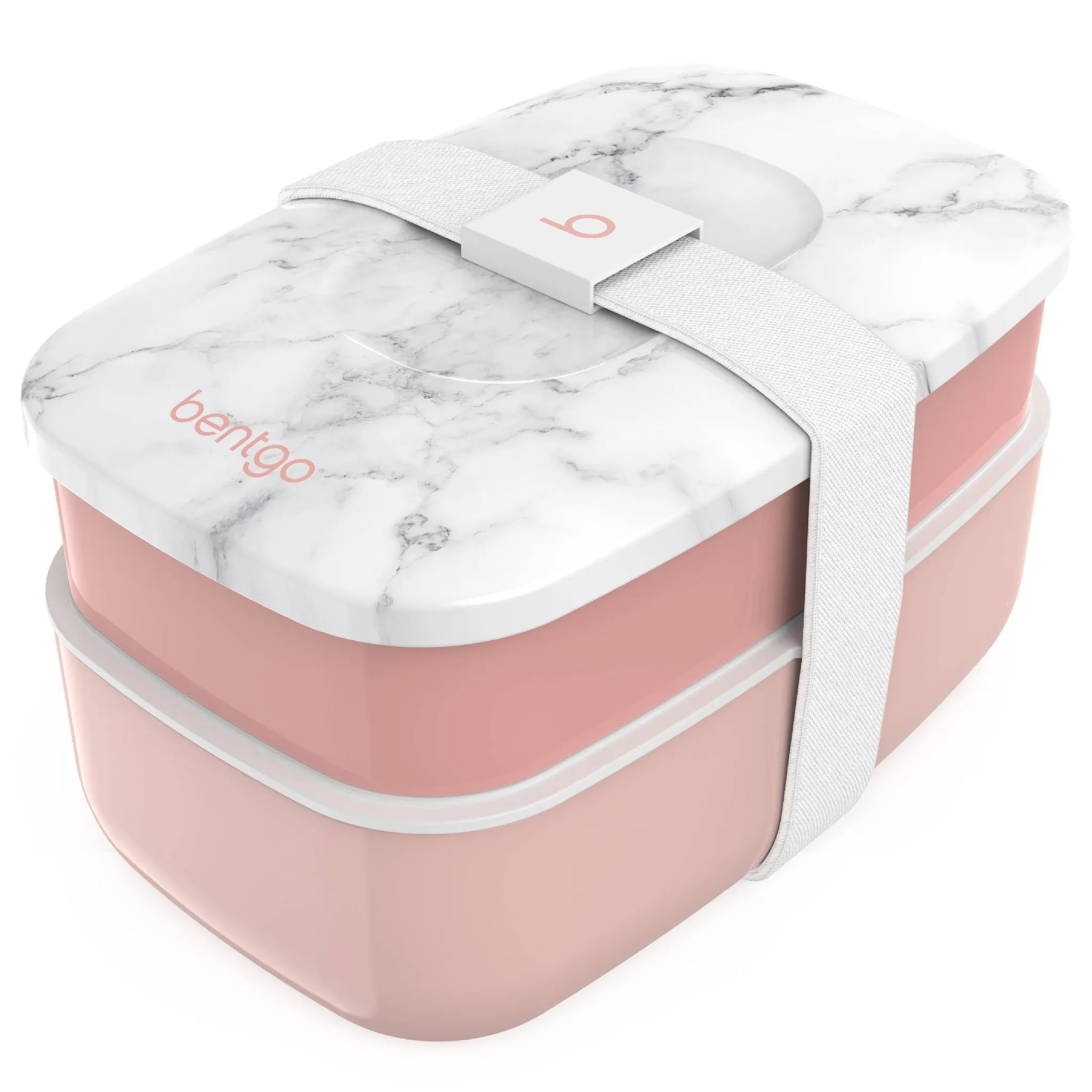 All-in-One Stackable Lunch Box Container - Blush Marble - Image 2