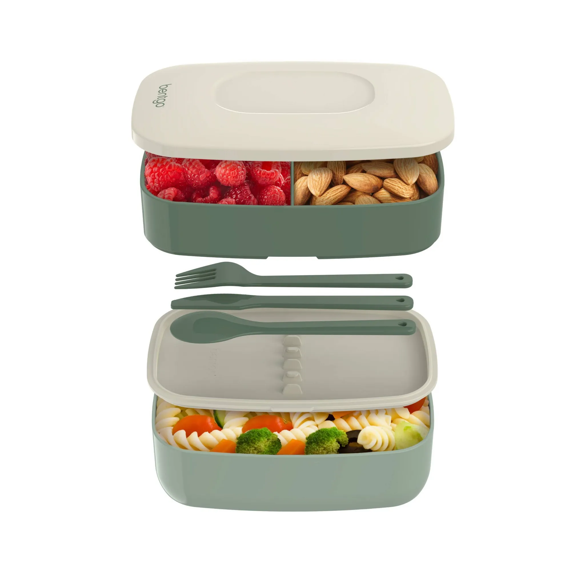 All-in-One Stackable Lunch Box Container - Green - Image 5
