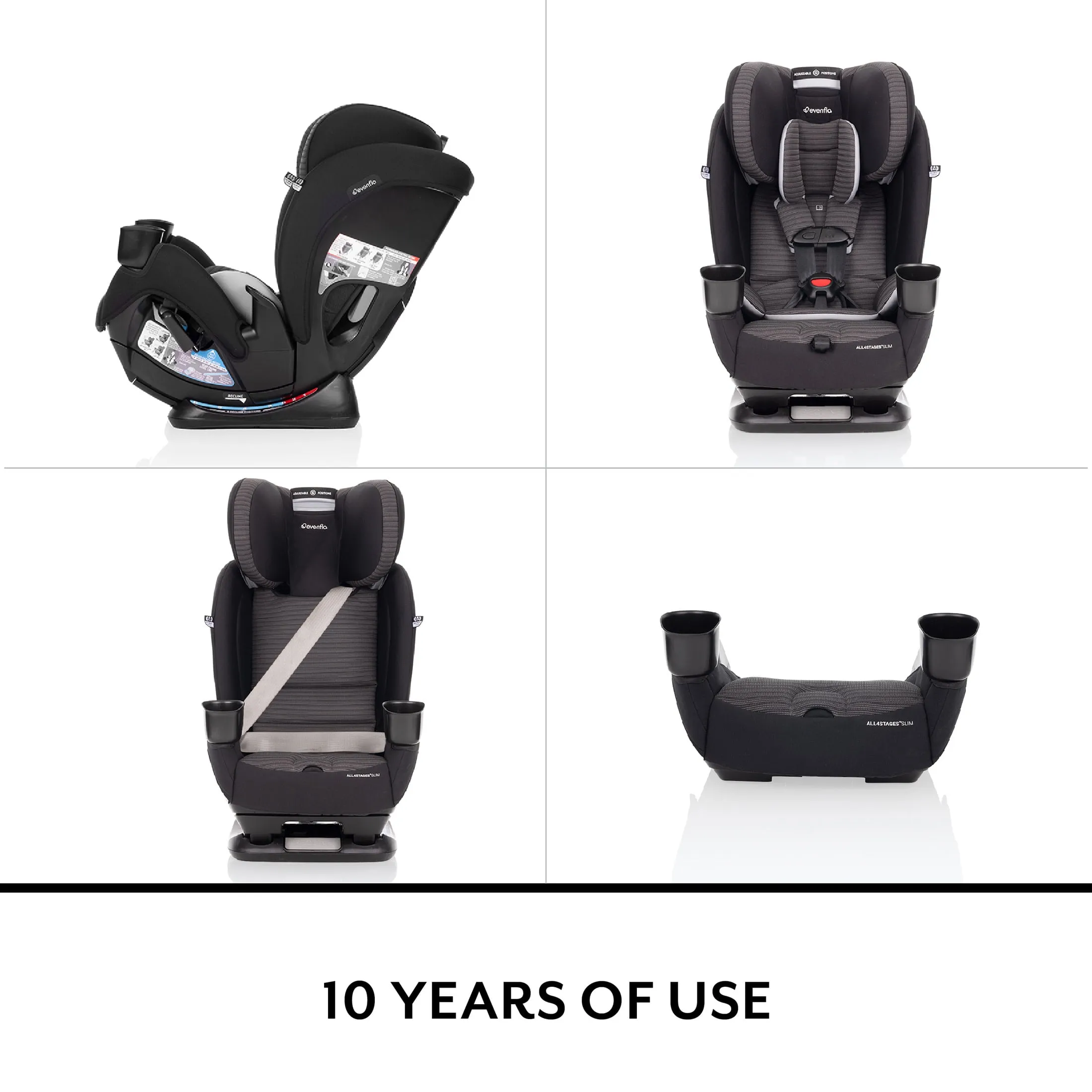 All4Stages Slim 4-in-1 Convertible Car Seat - Tybee Black - Image 2
