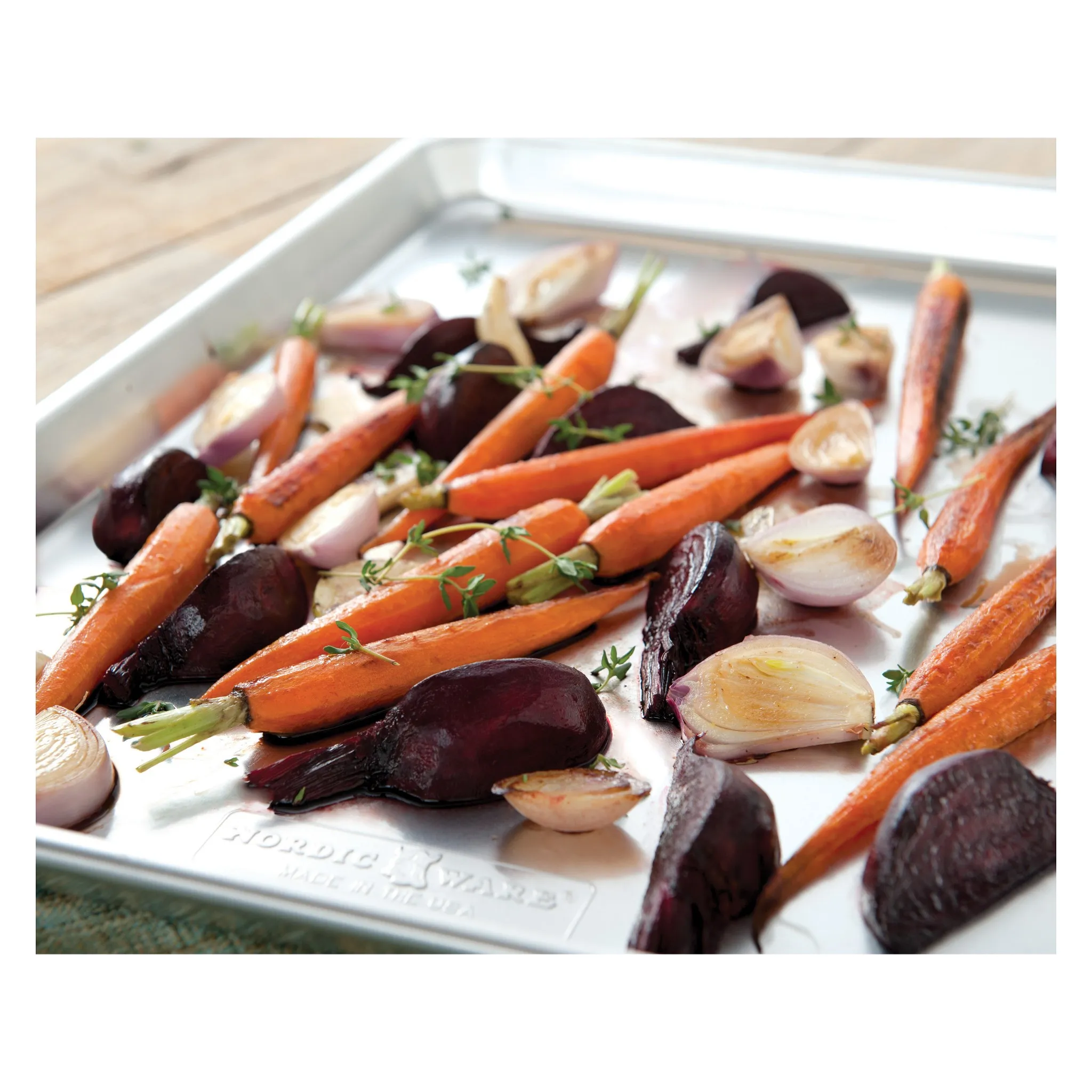 Aluminum Rimmed Baking Sheet - Natural Wood - Image 3