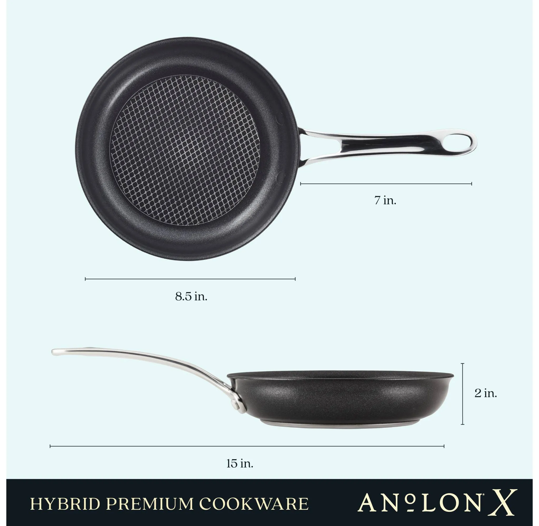 Anolon X Hybrid Nonstick Frying Pan - 8.25" - Dark Gray - Image 3