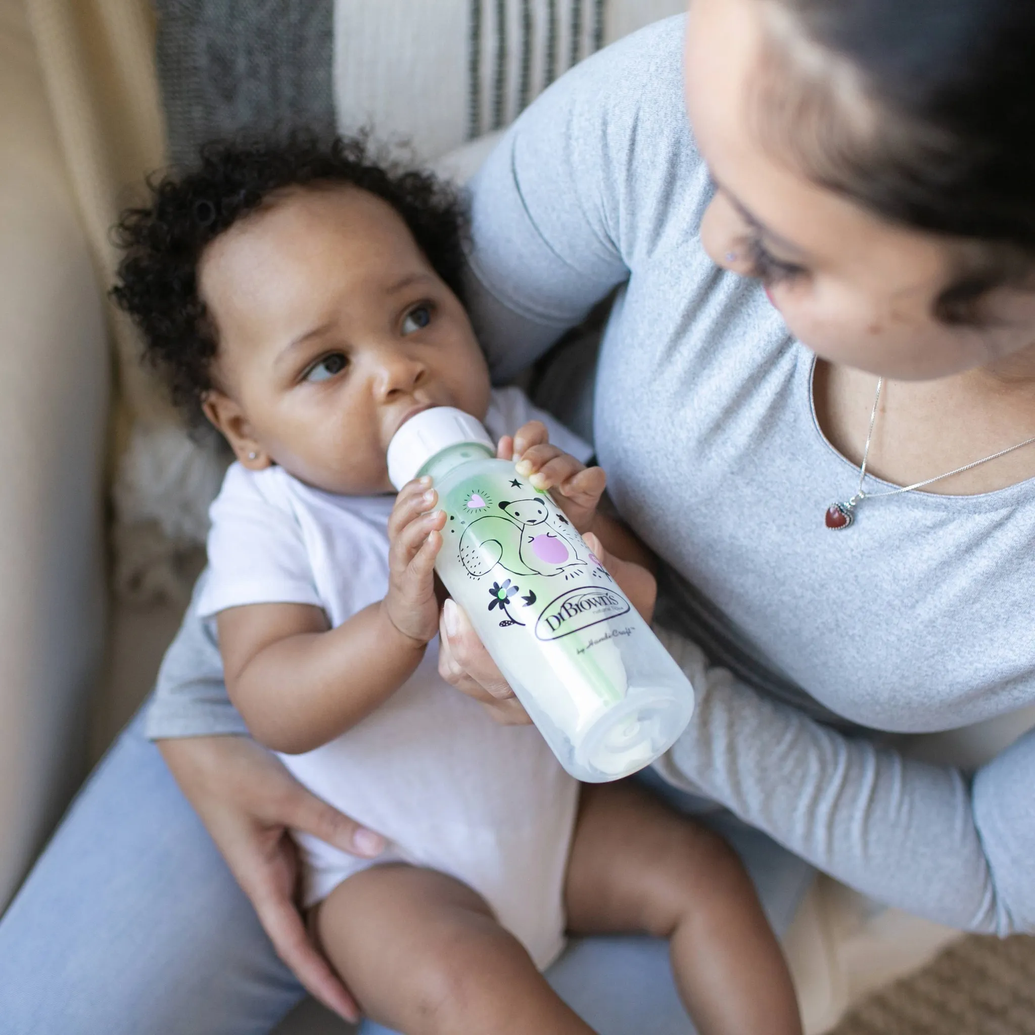 Anti-Colic Options+ Narrow-Neck Baby Bottle - Squirrel and Goat Deco - 8 fl oz/2pk - Image 4