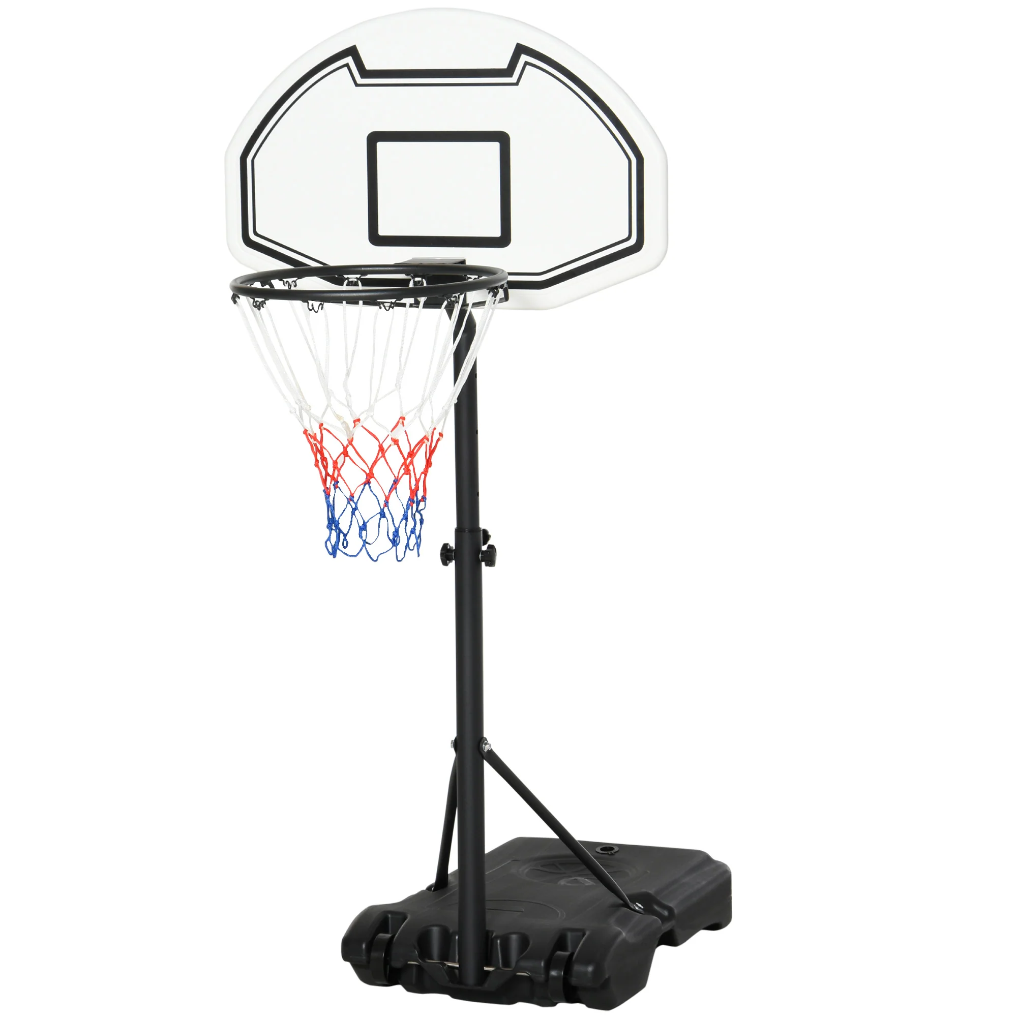 Aosom Height Adjustable Basketball Hoop, Portable Basketball Stand, 30" Backboard, Indoor Outdoor Goals Set for Kids Youth Adults