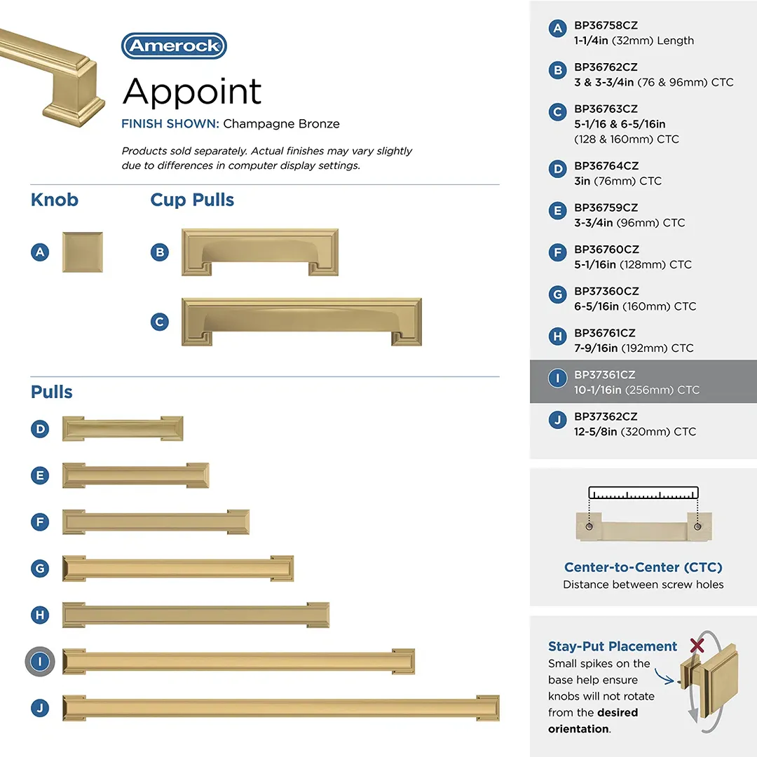 Appoint Bar Pull - 10-1/16 in - Champagne Bronze - Image 4