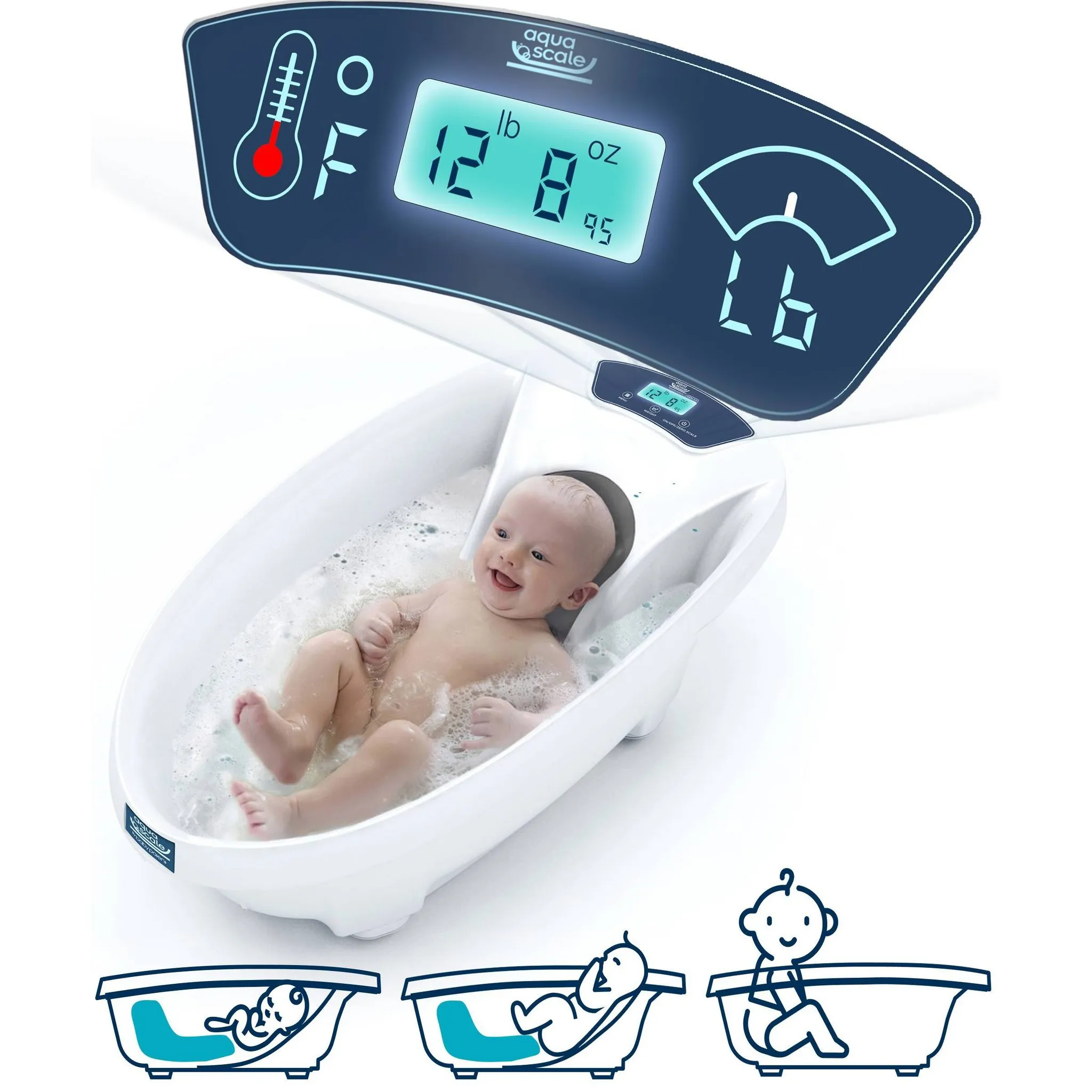 AquaScale 3-In-1 Digital Scale, Water Thermometer And Infant Tub - Image 2
