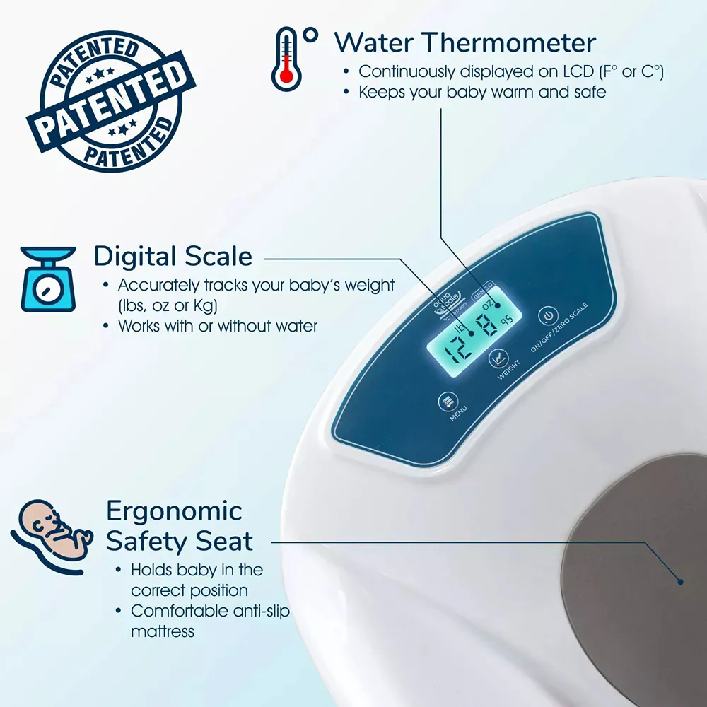 AquaScale 3-In-1 Digital Scale, Water Thermometer And Infant Tub - Image 6