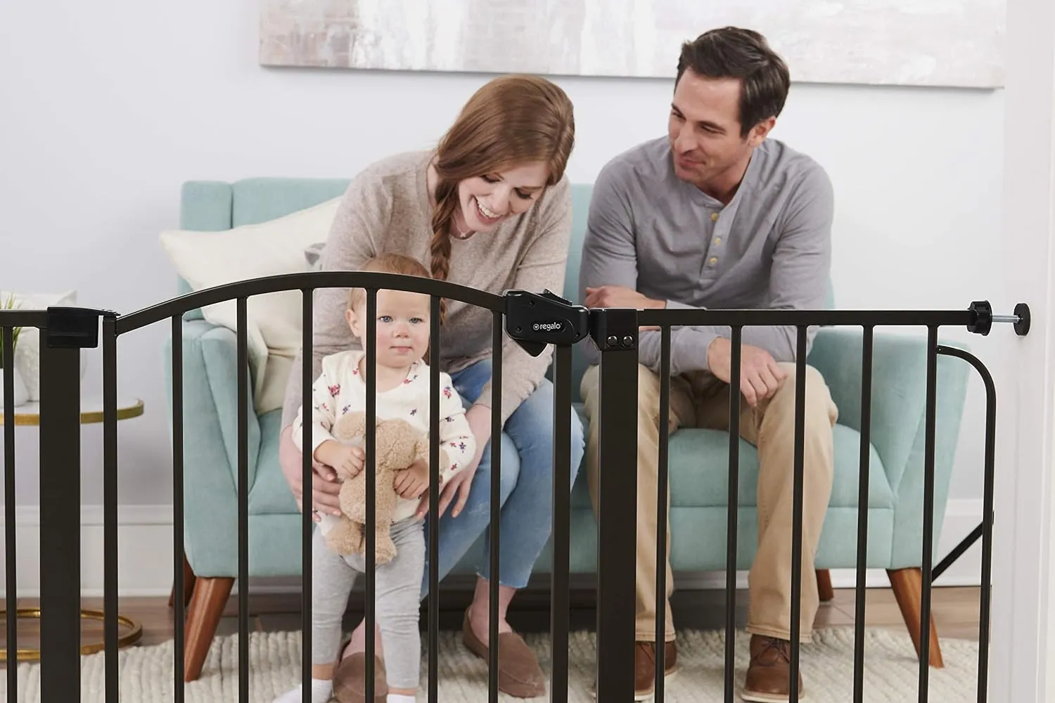 Arched Décor Walk-Thru Baby Gate - Black - Image 4