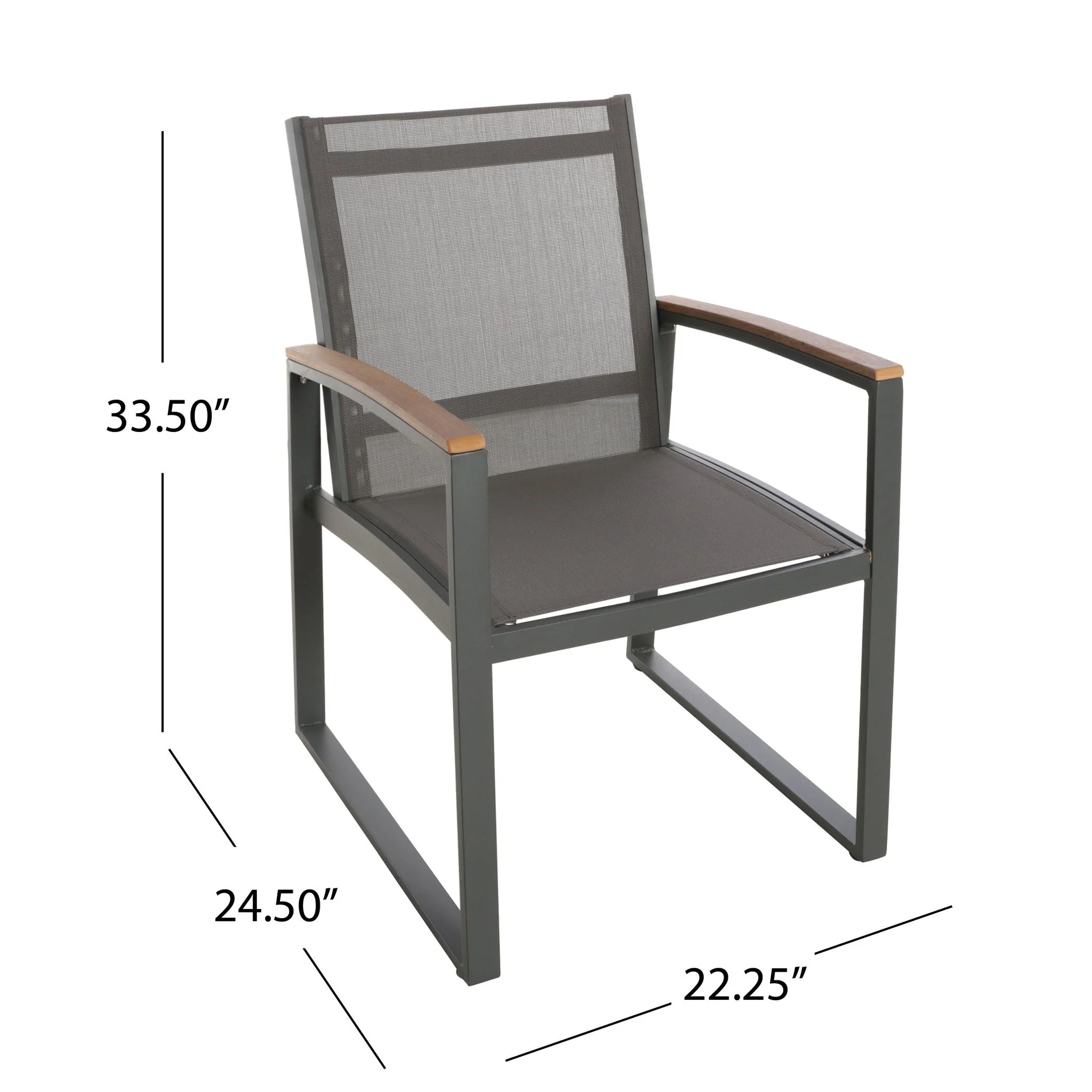 Aresha - Metal Outdoor Dining Armchair (Set of 2) - Gray - Image 3