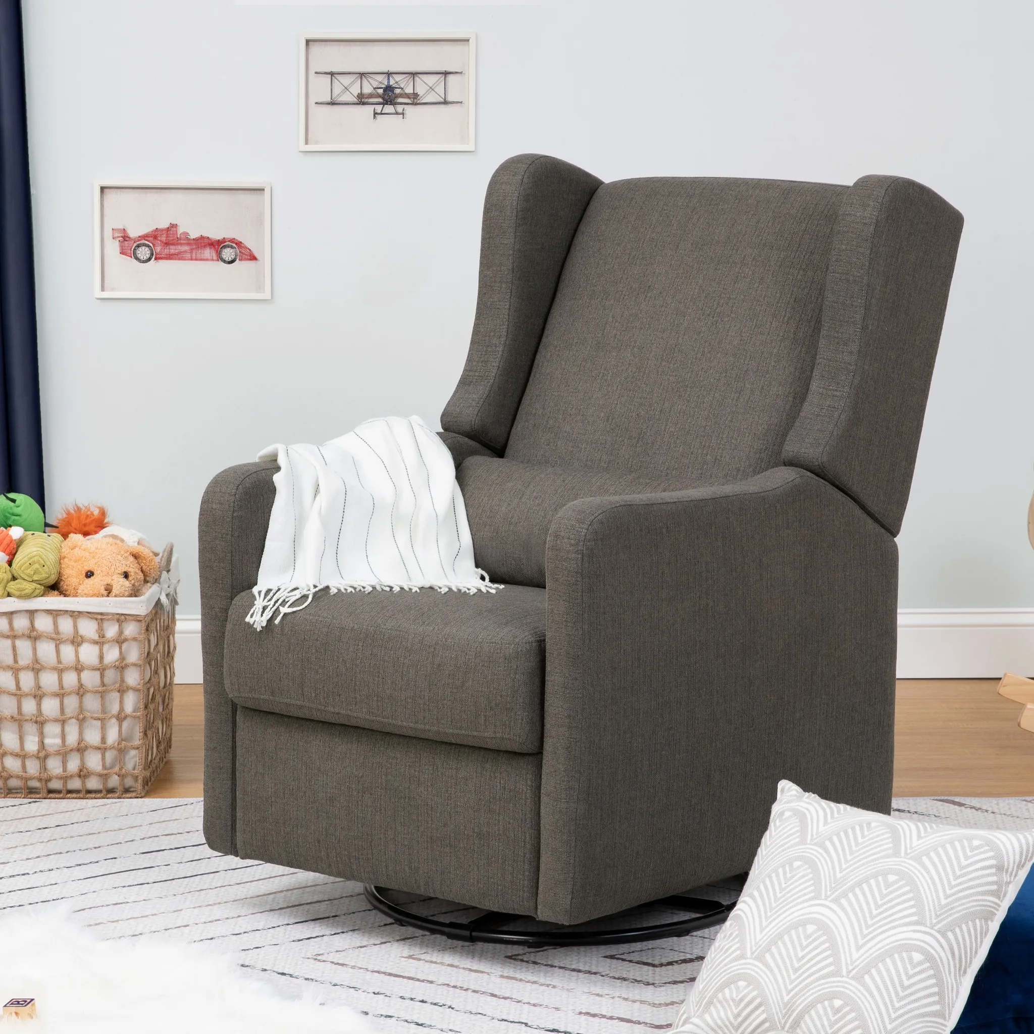 Arlo Recliner and Swivel Glider - Charcoal - Image 5
