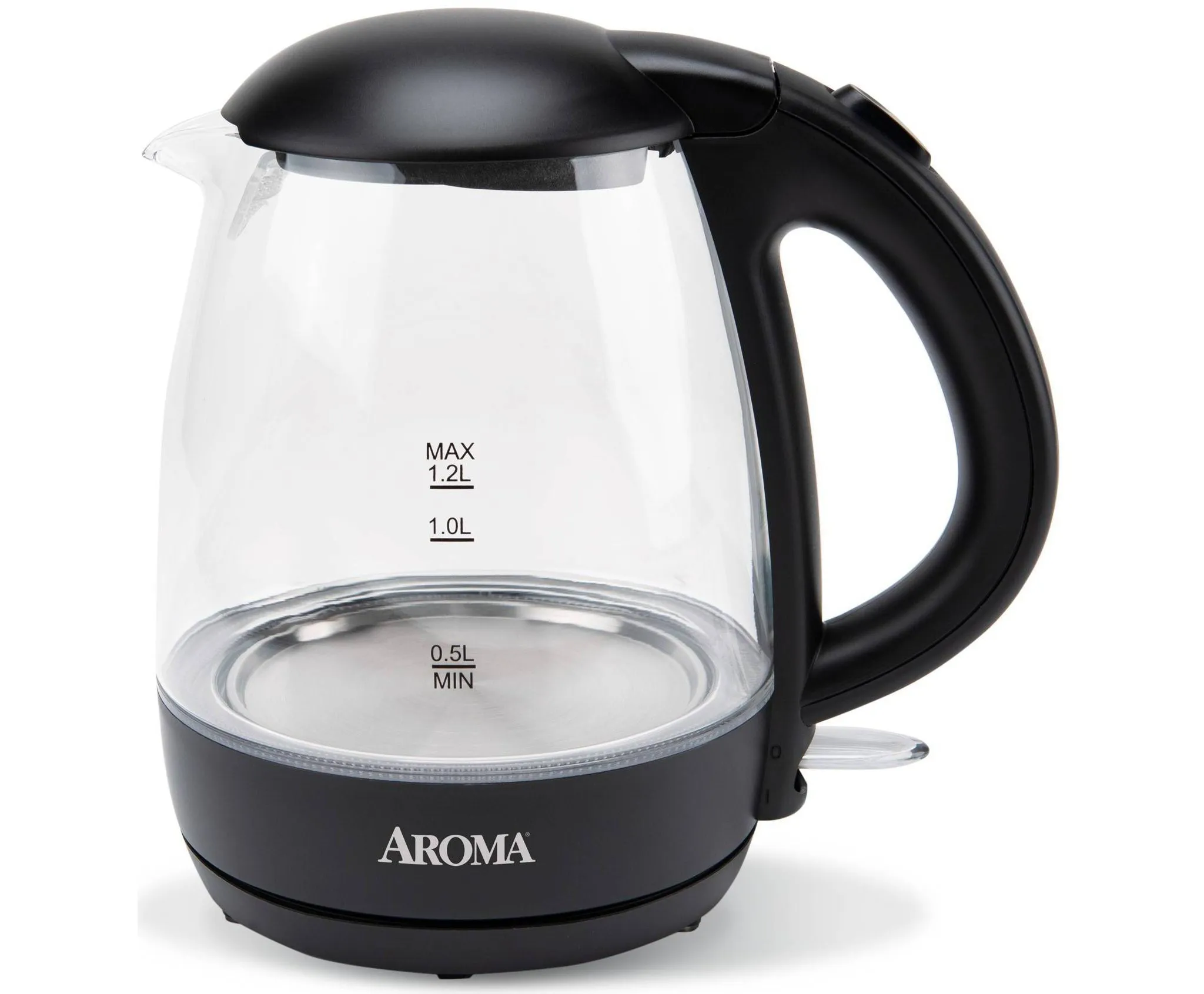 Aroma 1.2L Glass Electric Kettle with LED Indicator