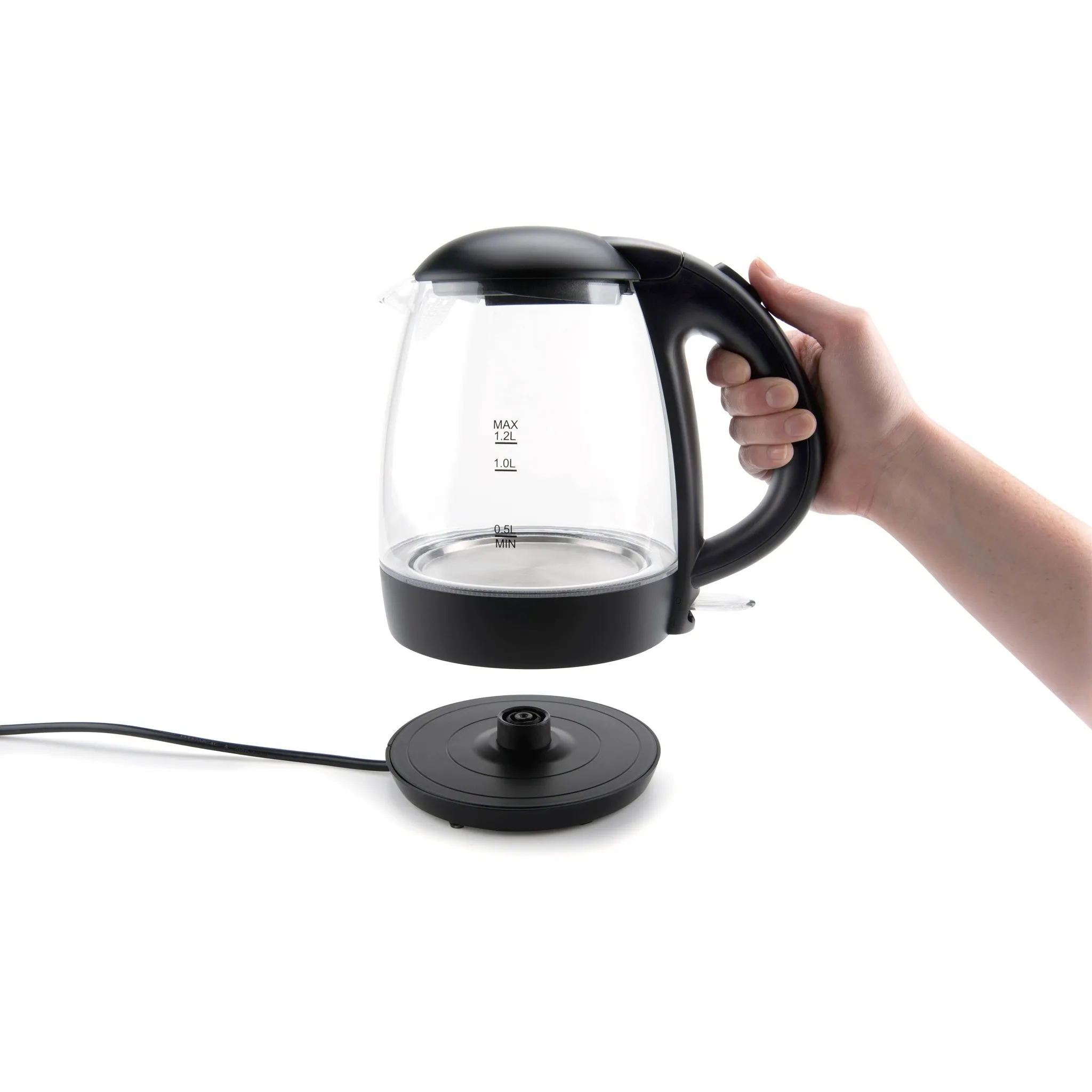 Aroma 1.2L Glass Electric Kettle with LED Indicator - Image 2
