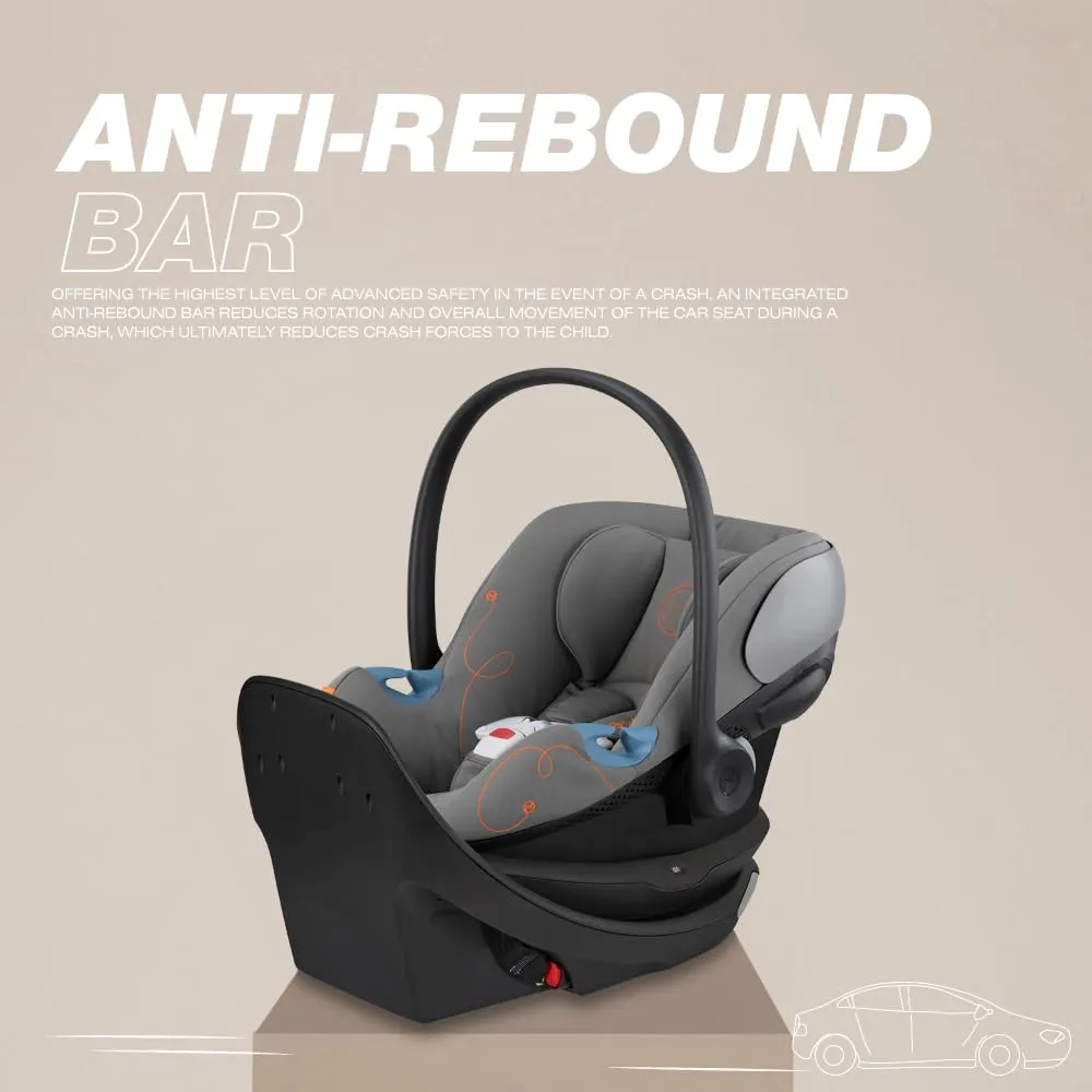 Aton G Swivel Infant Car Seat with SensorSafe - Lava Grey - Image 5