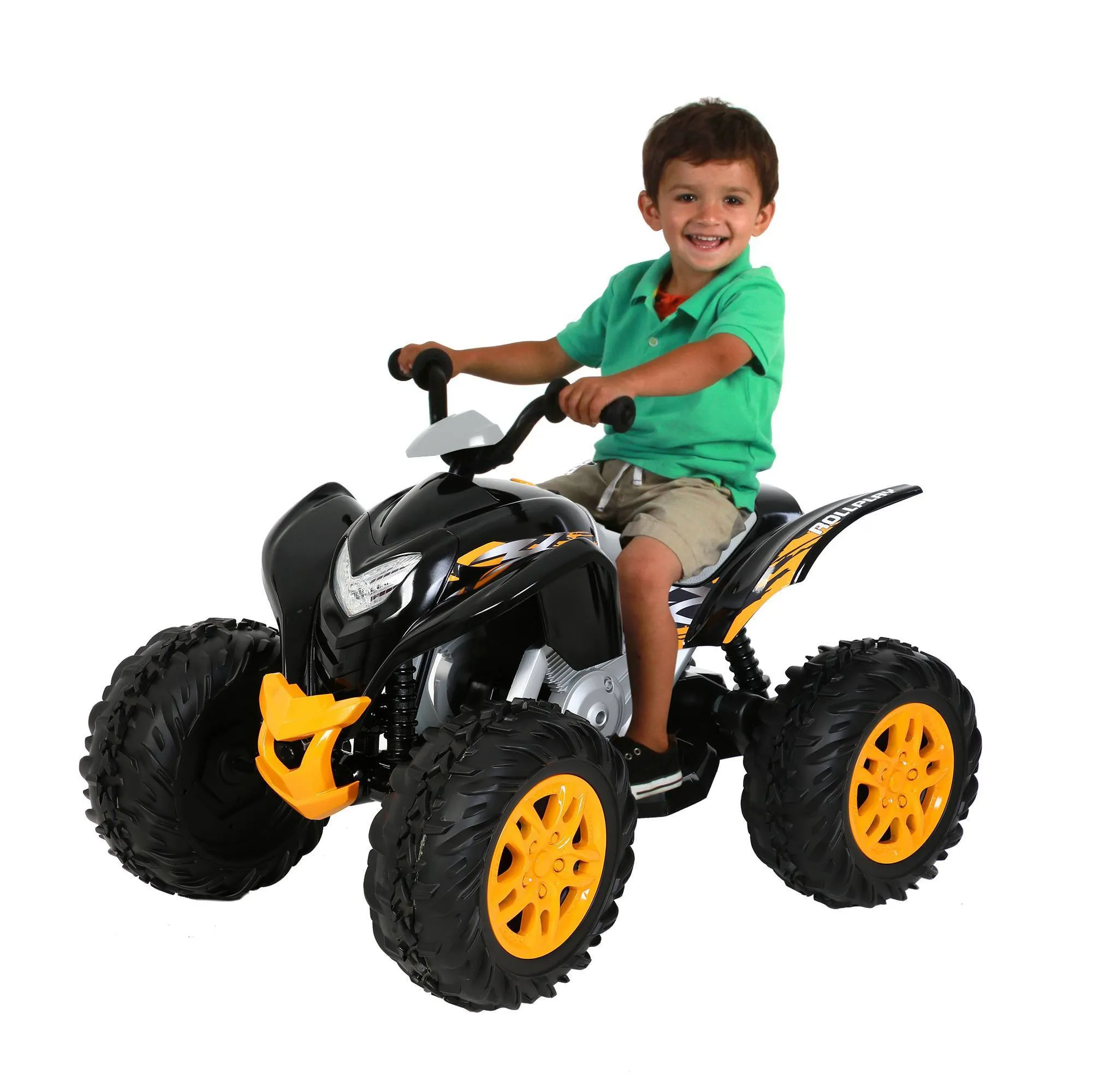 ATV 12-Volt Battery Ride-on Vehicle - Yellow - Image 2