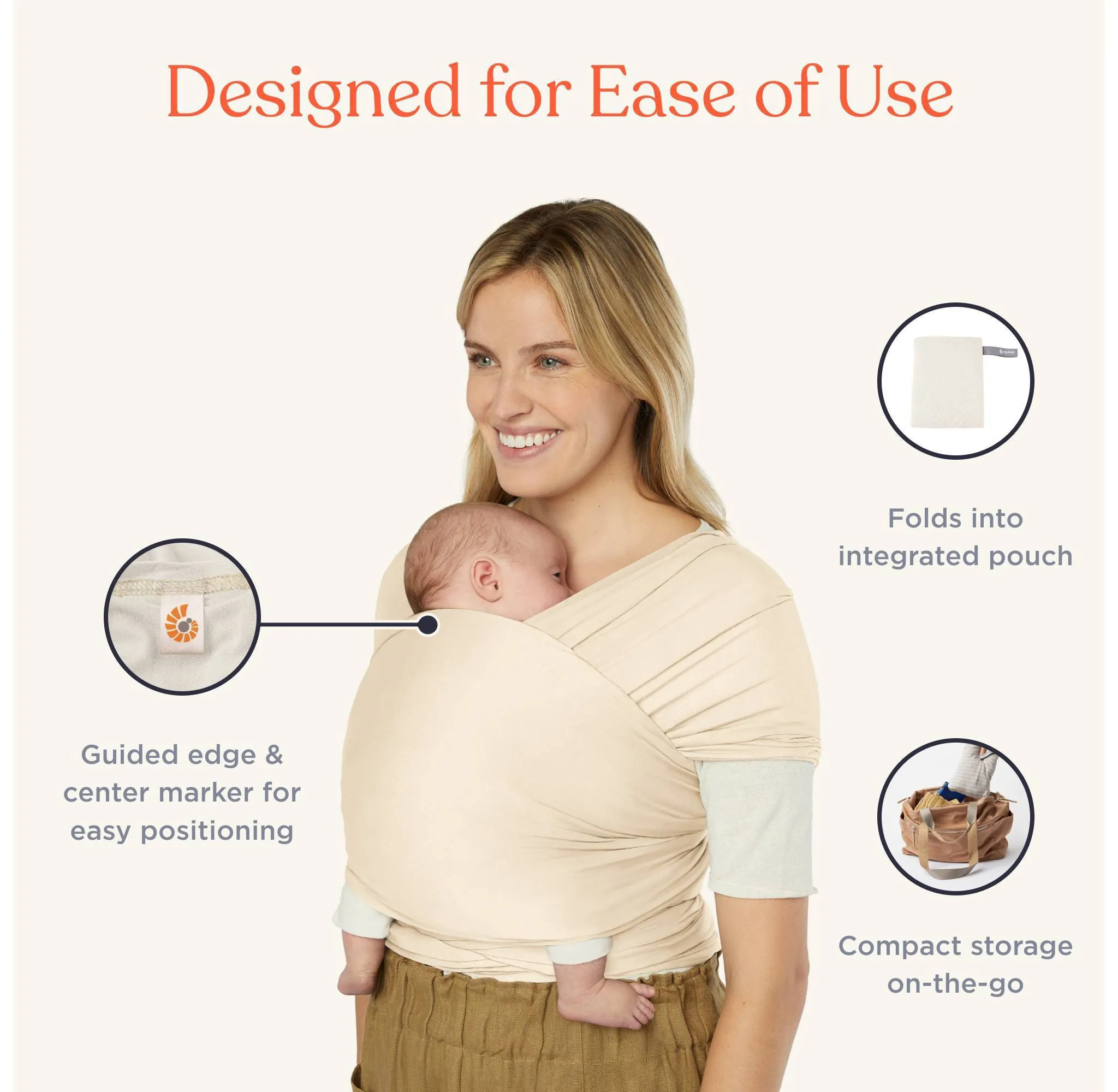 Aura Knit Baby Wrap - Cream