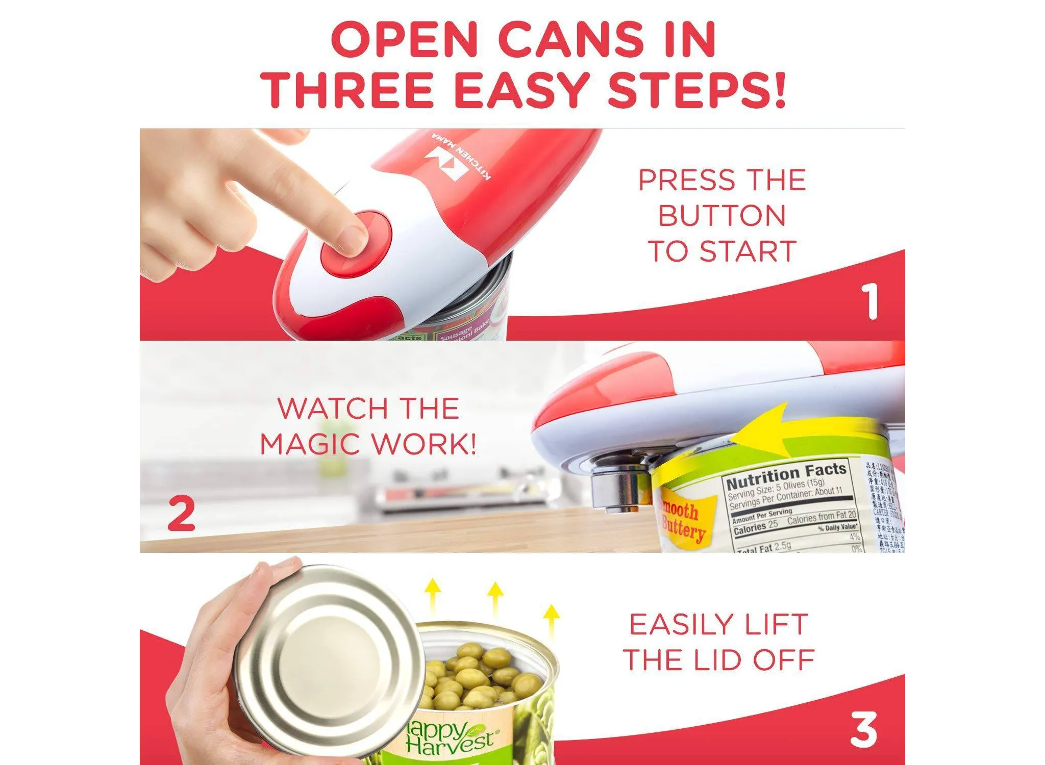 Auto Electric Can Opener Red - Image 3