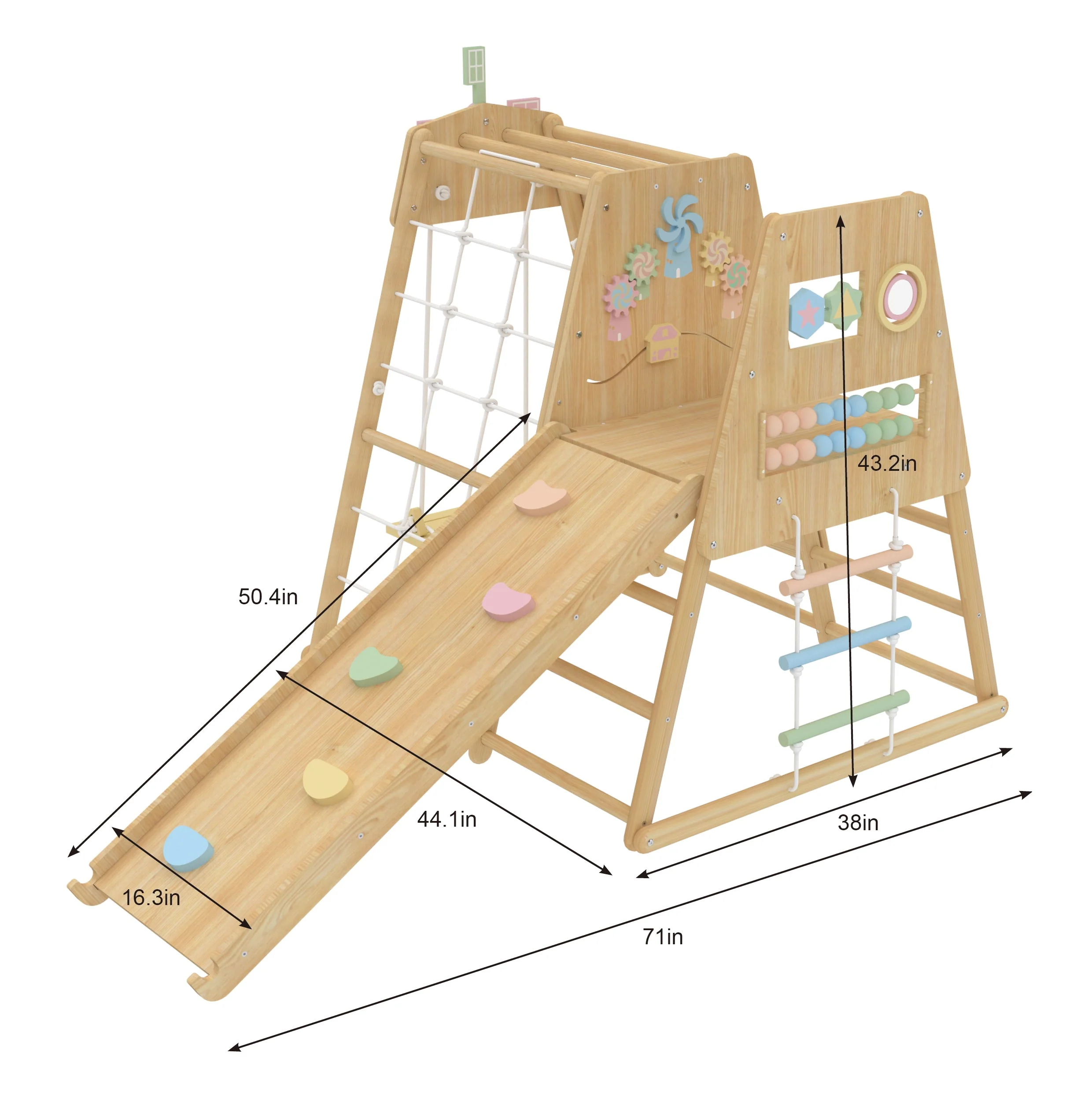 Avenlur Cherry 5-in-1 Wooden Indoor Climber – Montessori Play Gym for Toddlers & Kids - Image 7
