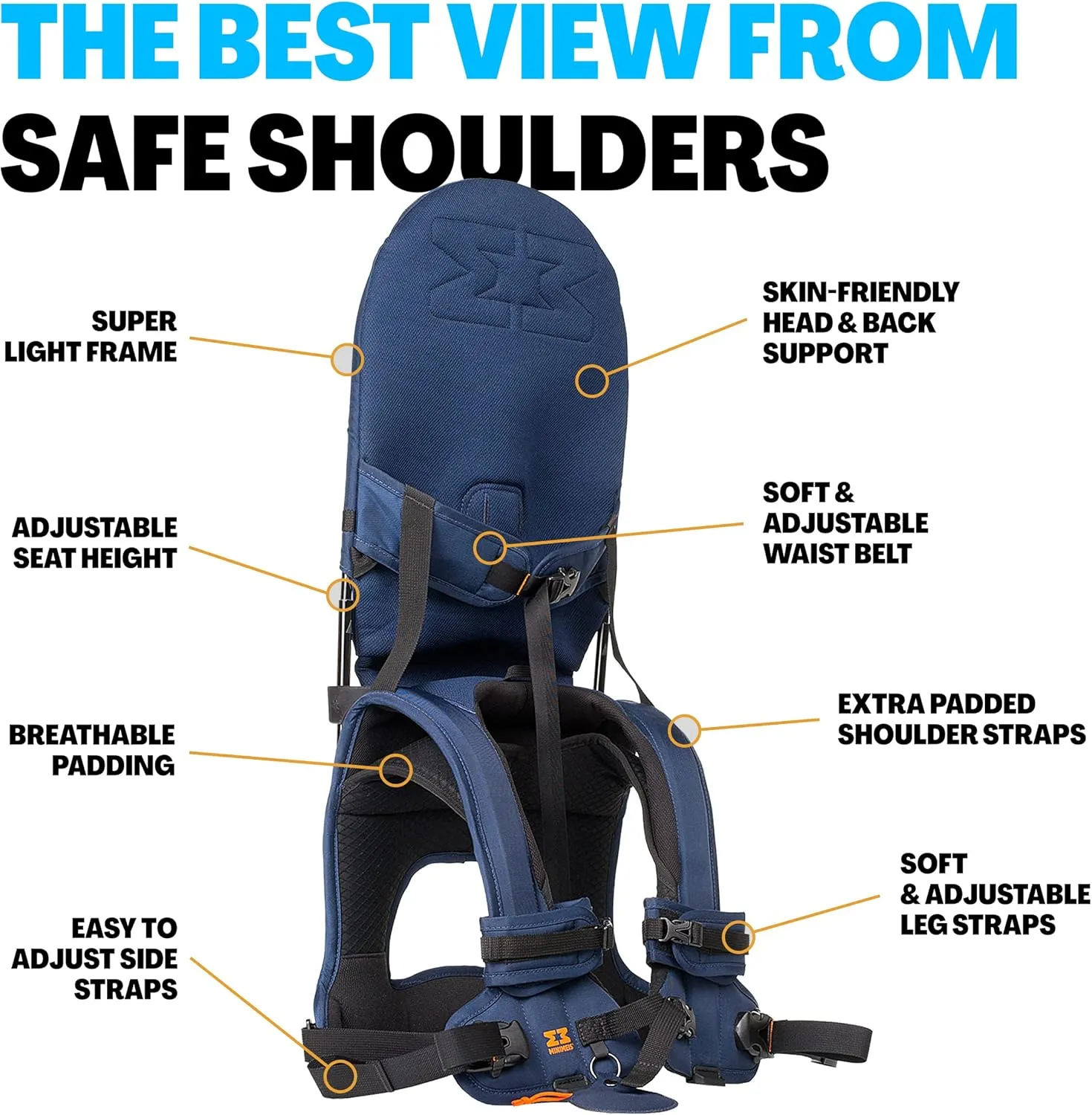 Baby and Child Shoulder Carrier - Black/Navy - Image 6