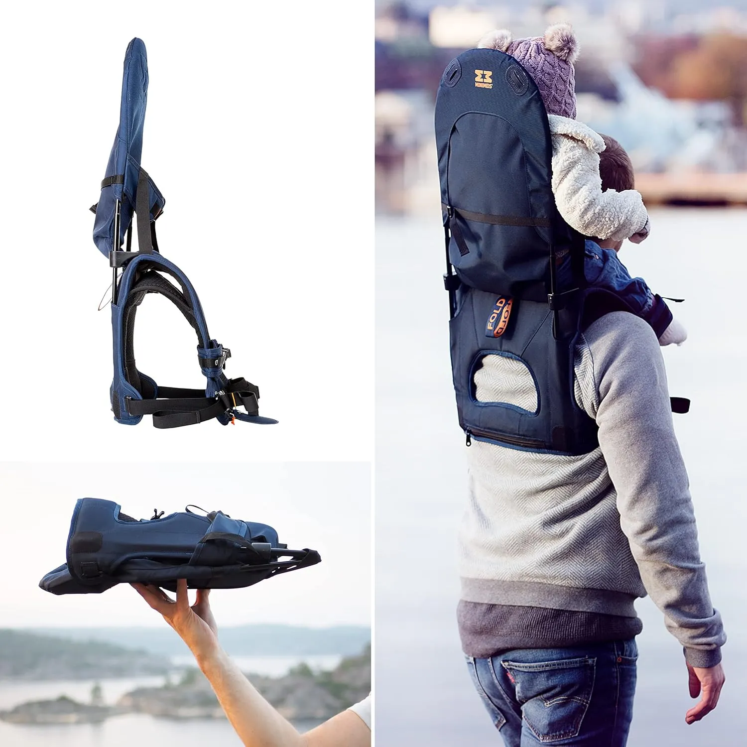 Baby and Child Shoulder Carrier - Black/Navy - Image 9
