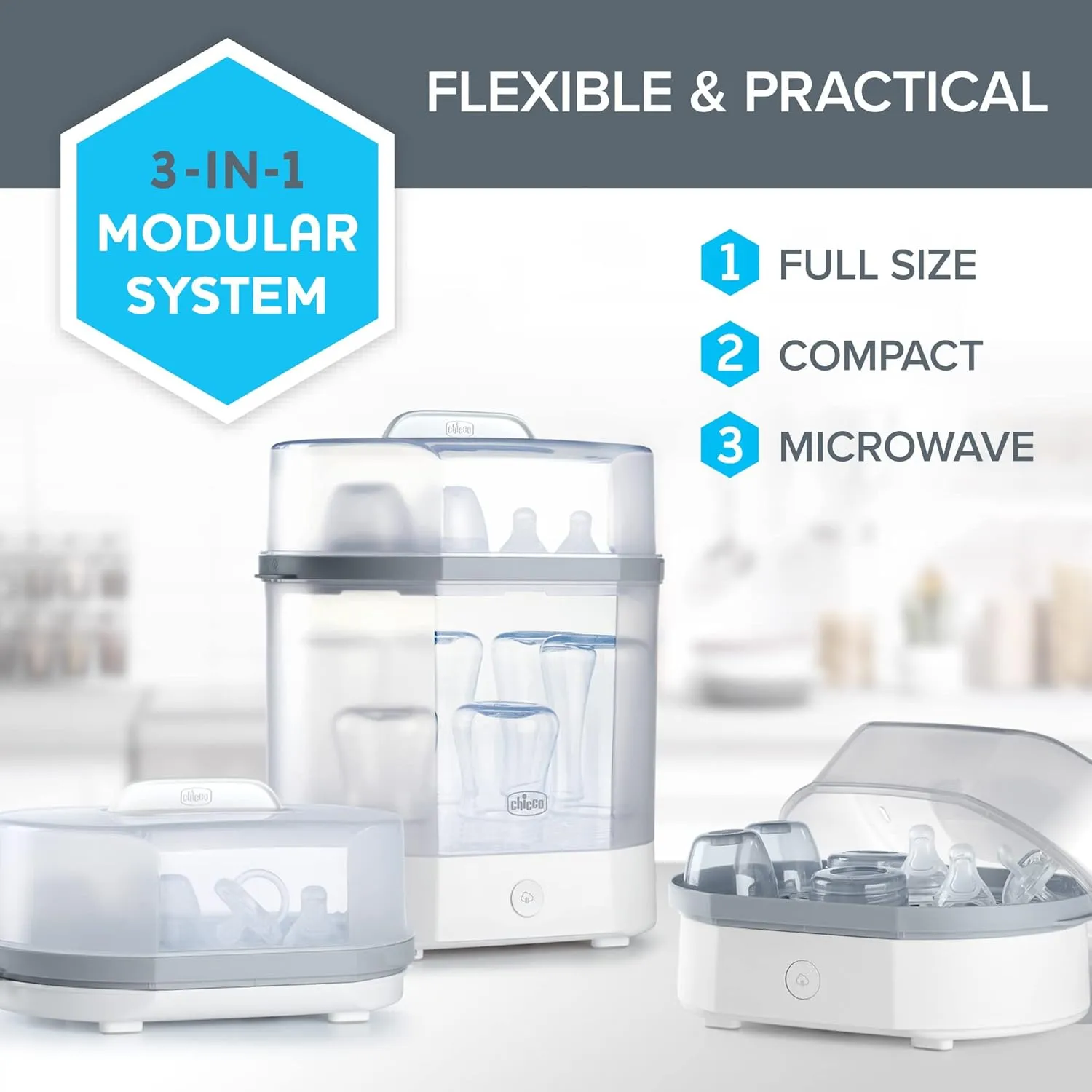 Baby Bottle Steam Sterilizer 3 in 1 Modular System - Image 3