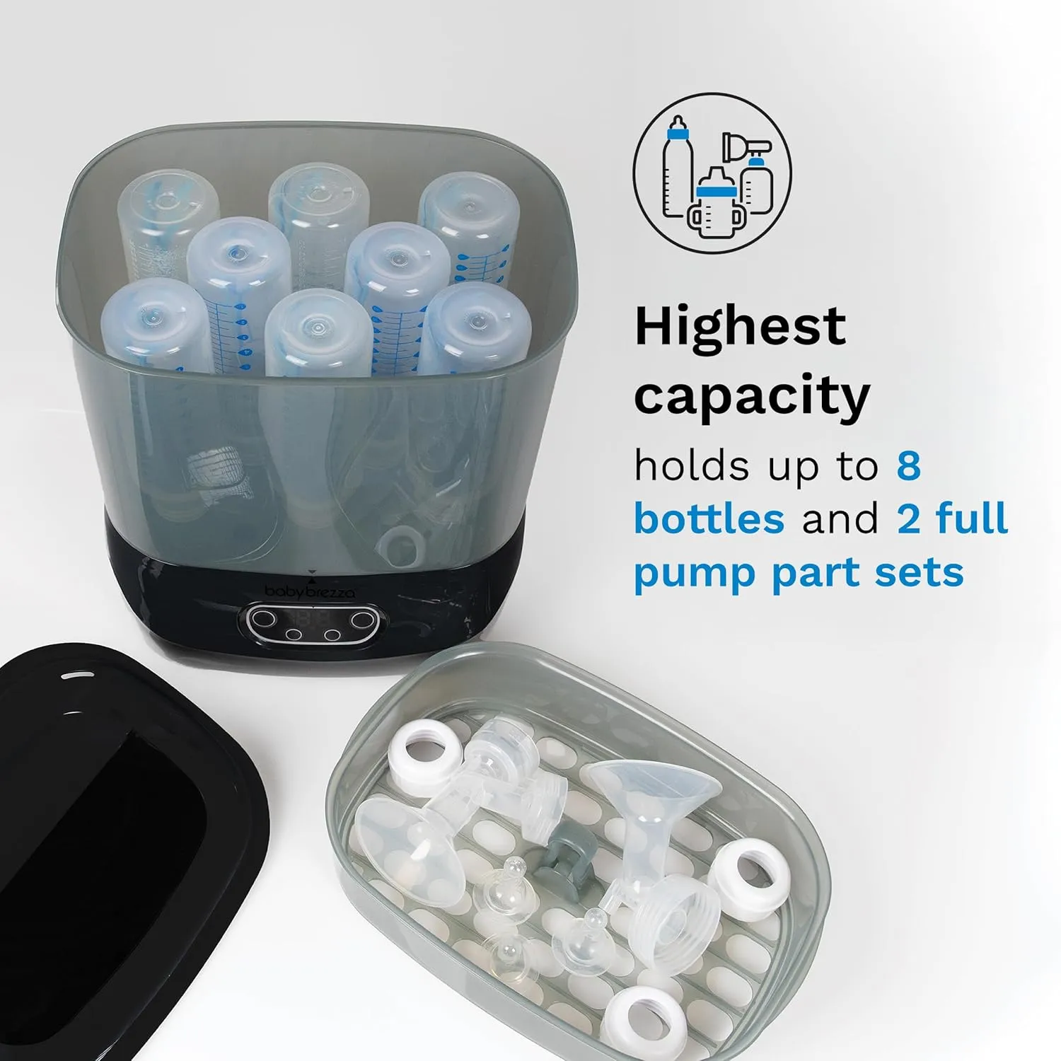 Baby Bottle Sterilizer and Dryer - Black - Image 3