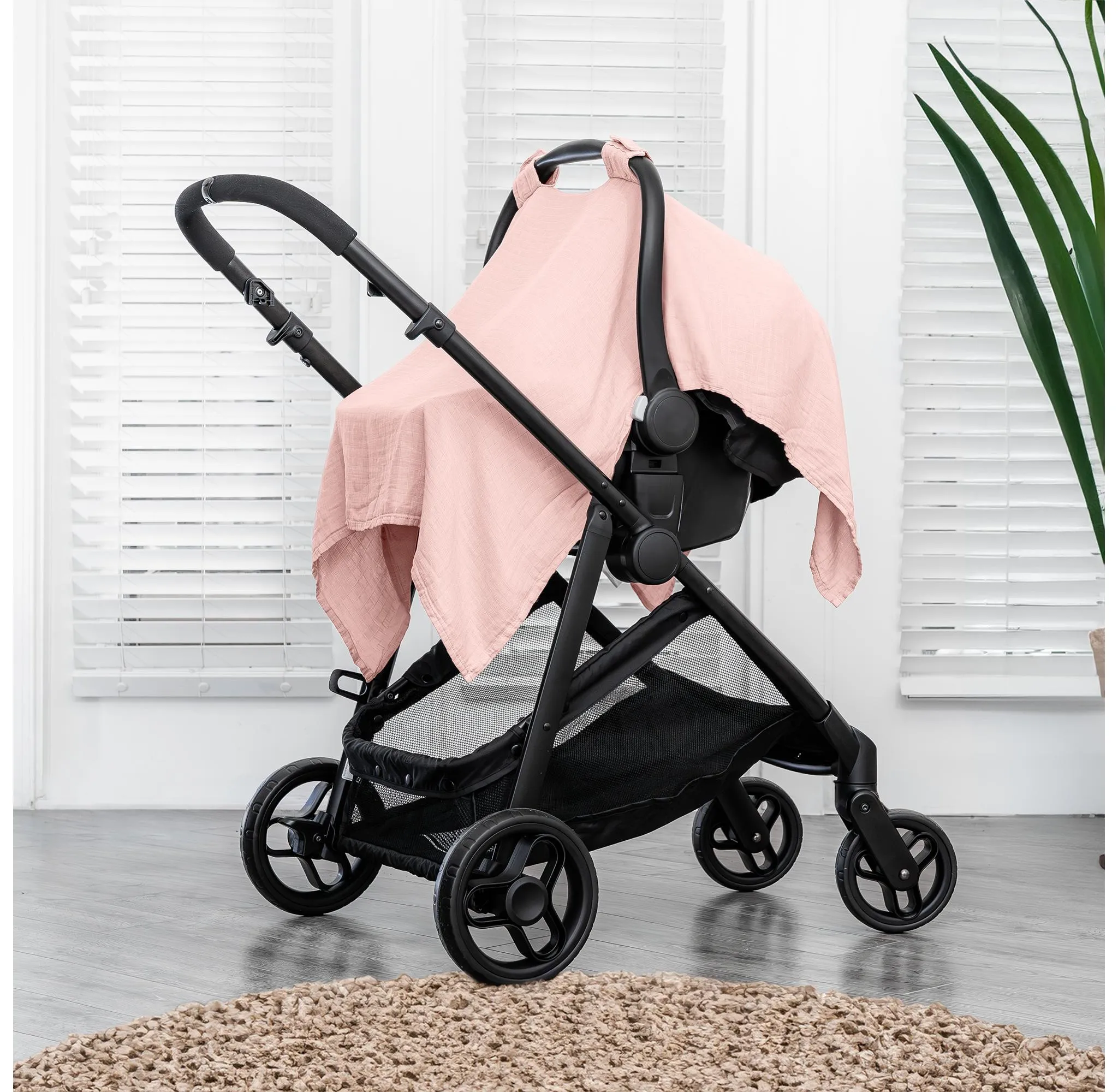 Baby Car Seat Cover - Lace Pink - Image 2