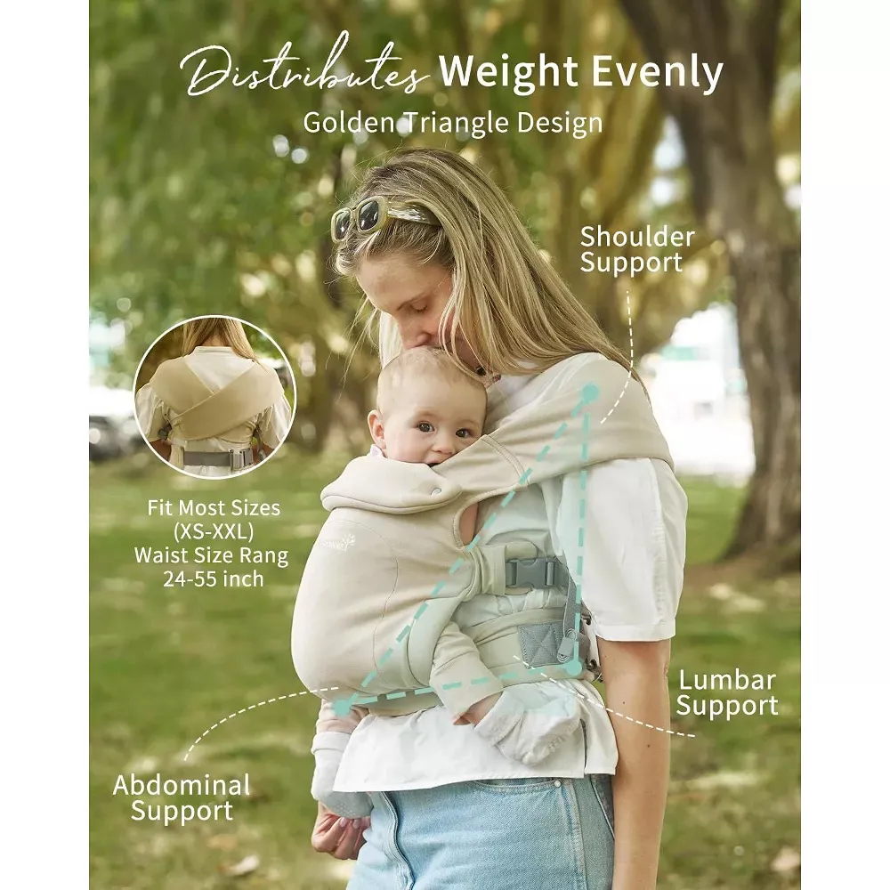 Baby Carrier Newborn to Toddler - Cream - Image 3